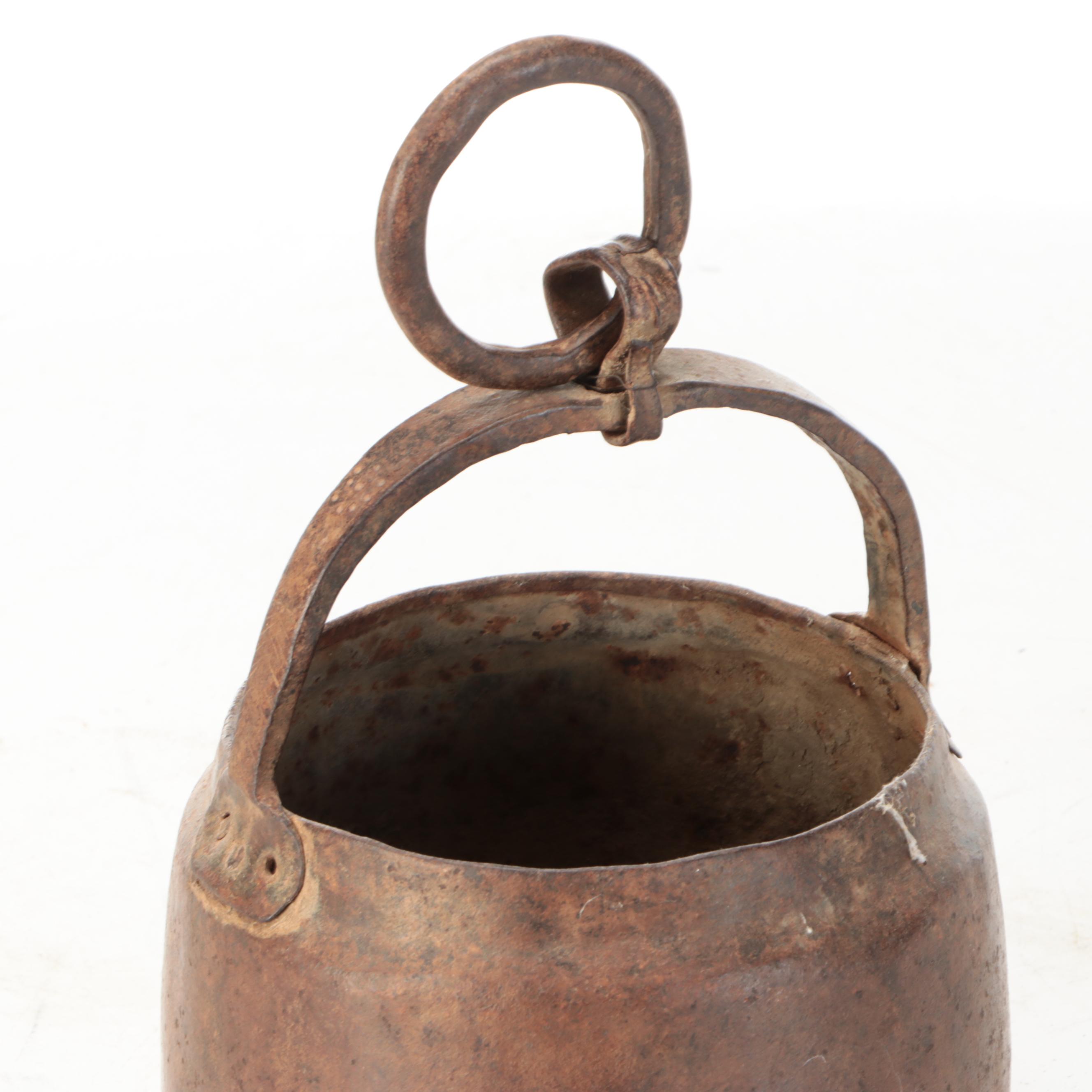 Hand-Forged Cast Iron Bucket, Late 19th Century