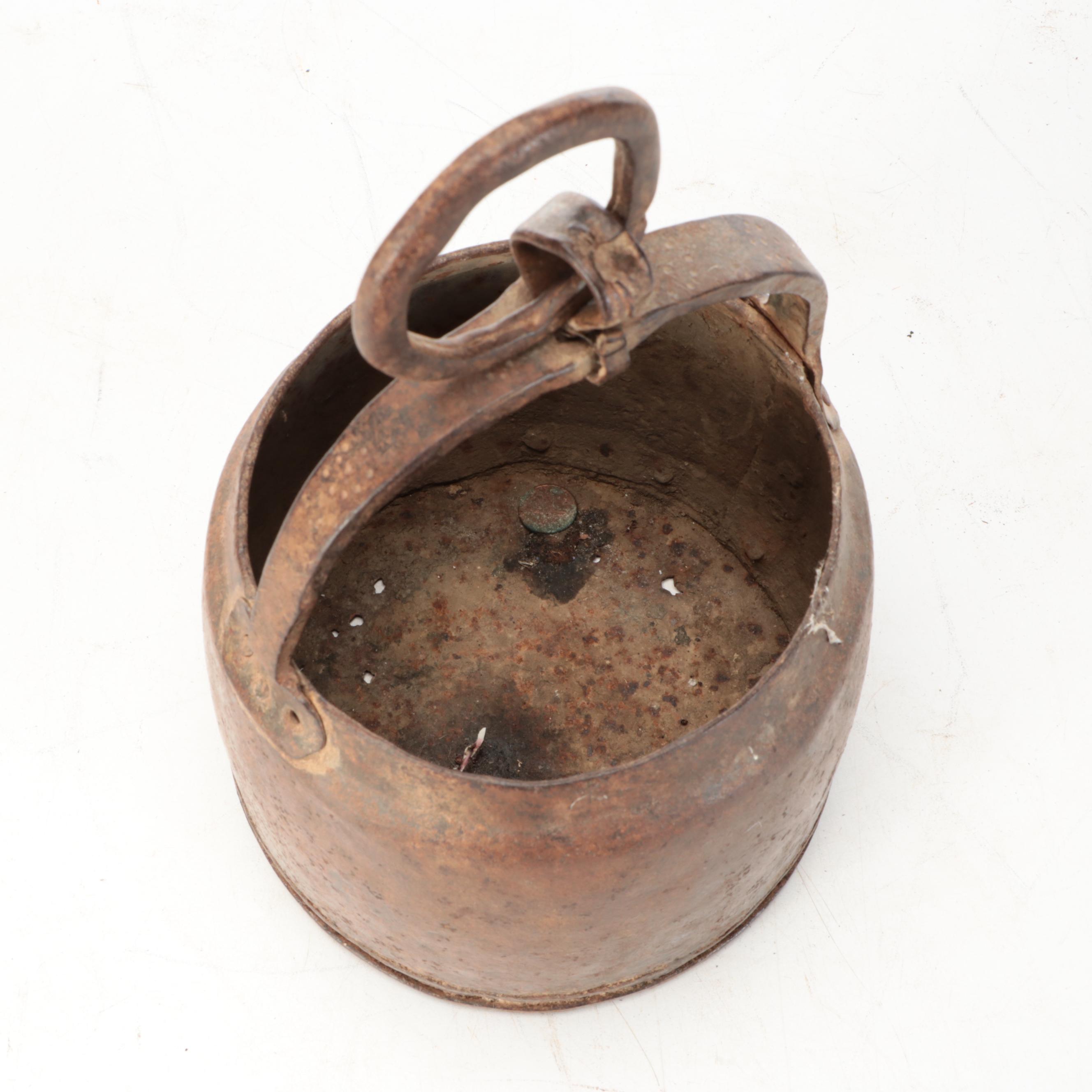 Hand-Forged Cast Iron Bucket, Late 19th Century