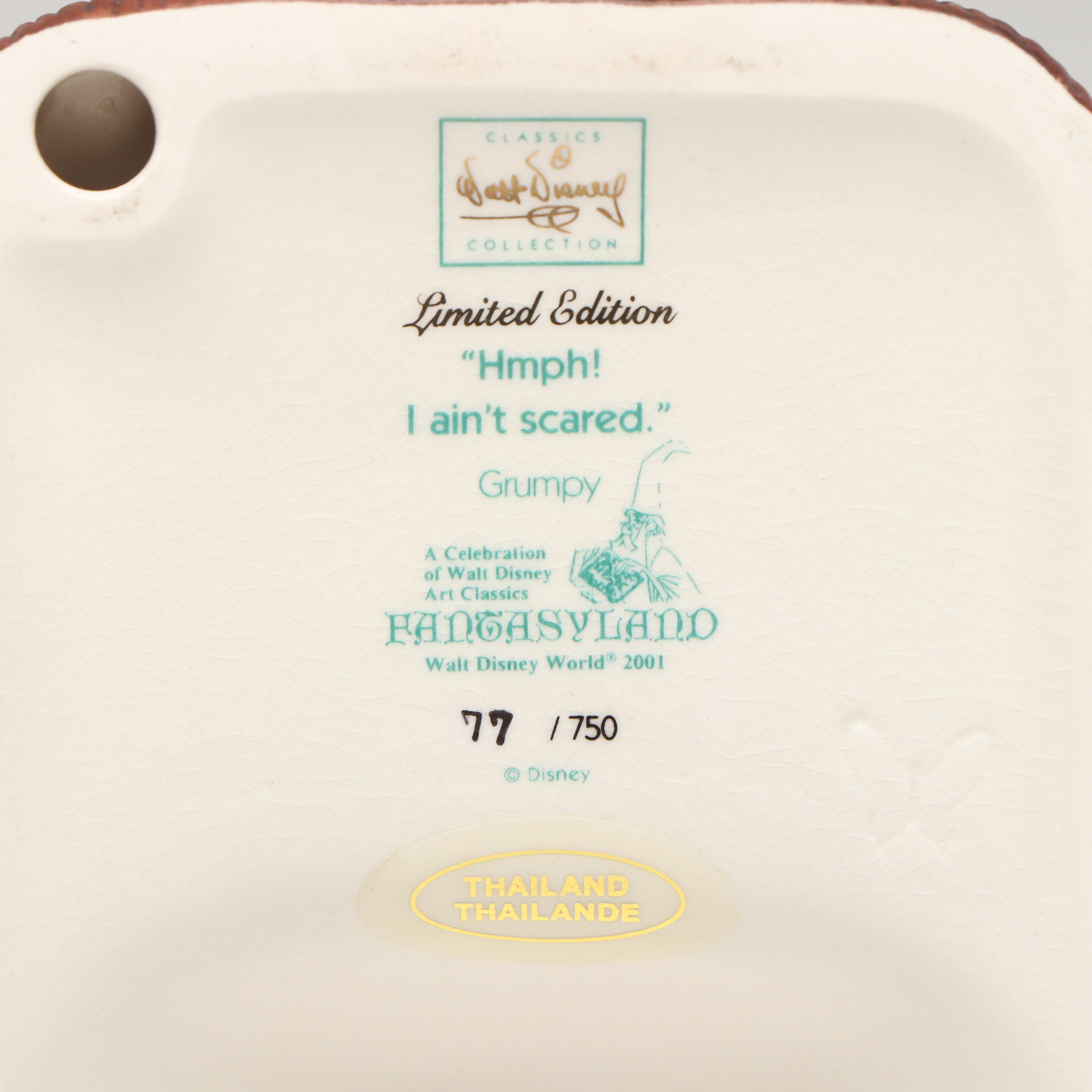 Disney Snow White "Hmph! I Ain't Scared" Fantasyland Porcelain Figurine, 2001