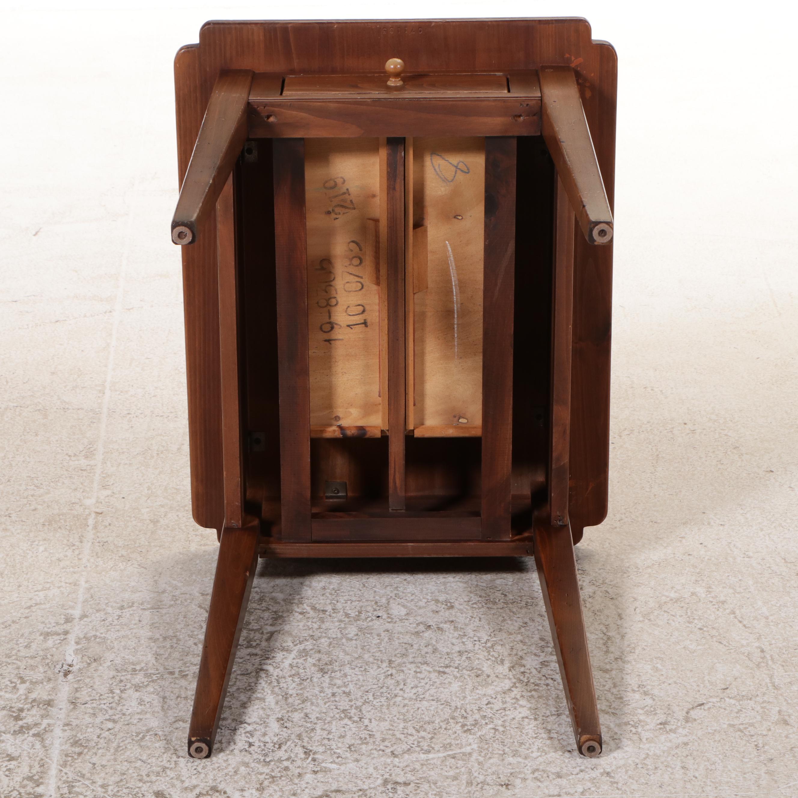 Pair of Ethan Allen Early American Style Pine Single Drawer Stands, Late 20th C.