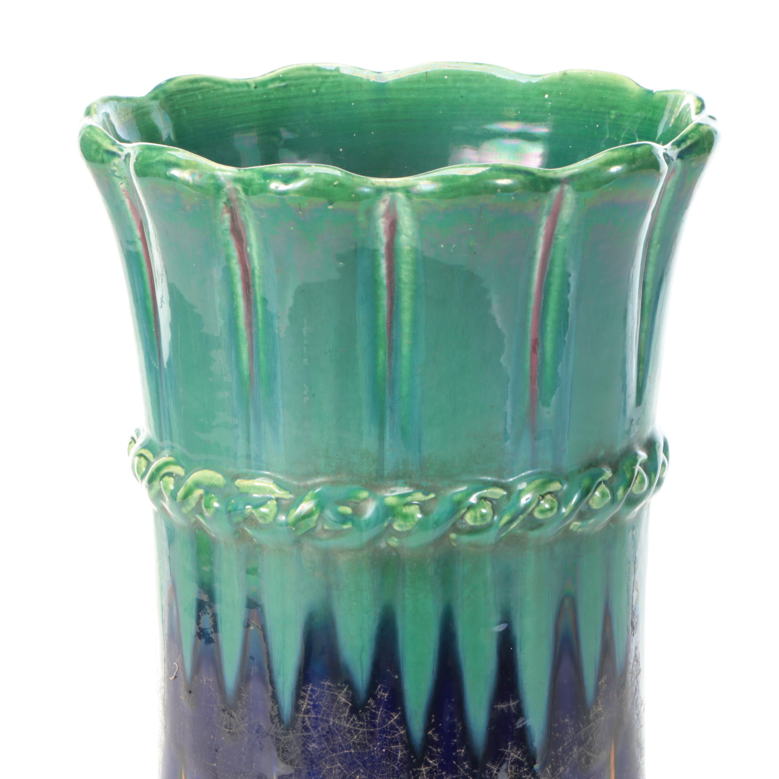 Arts and Crafts Style Matte Glaze Ceramic Umbrella Stand