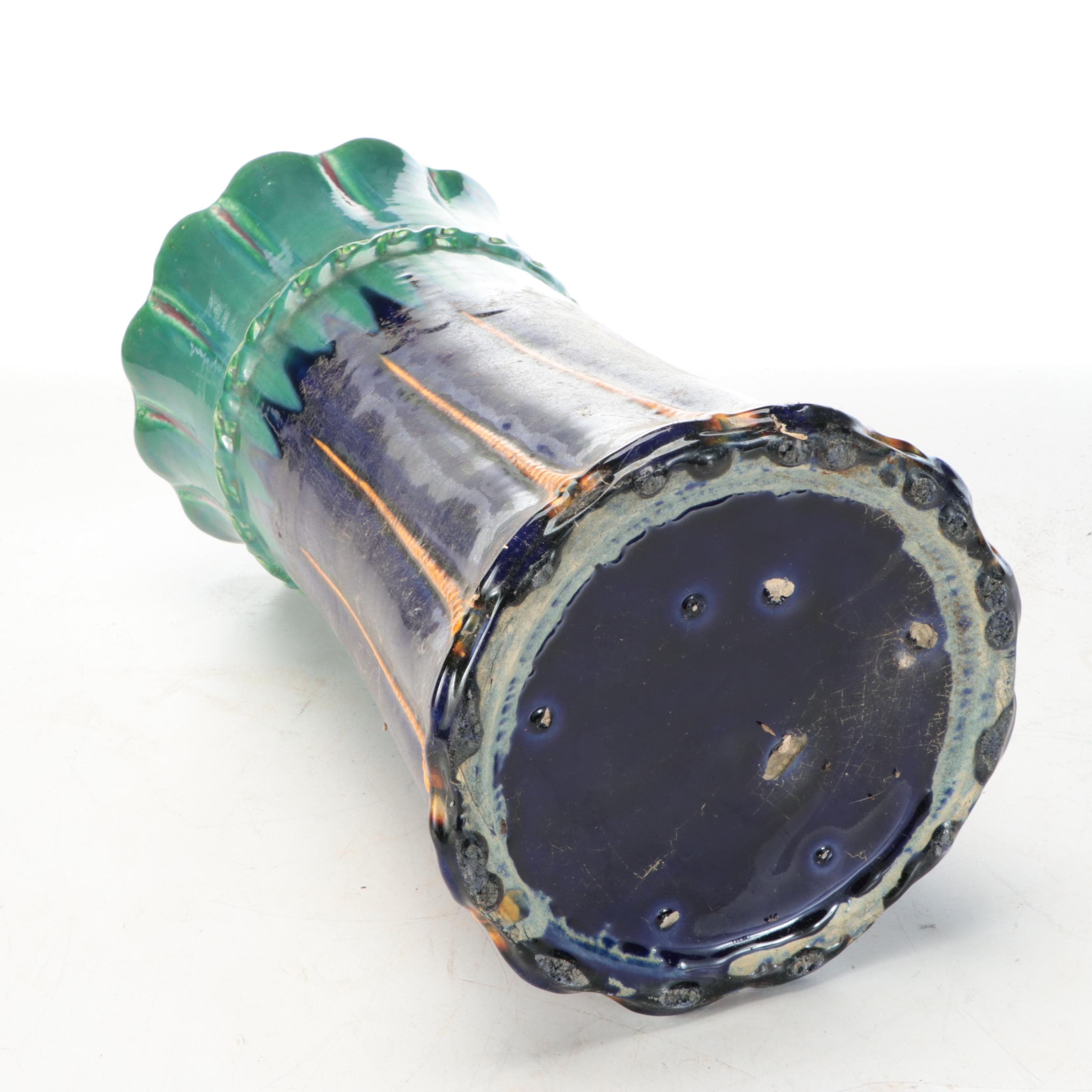 Arts and Crafts Style Matte Glaze Ceramic Umbrella Stand