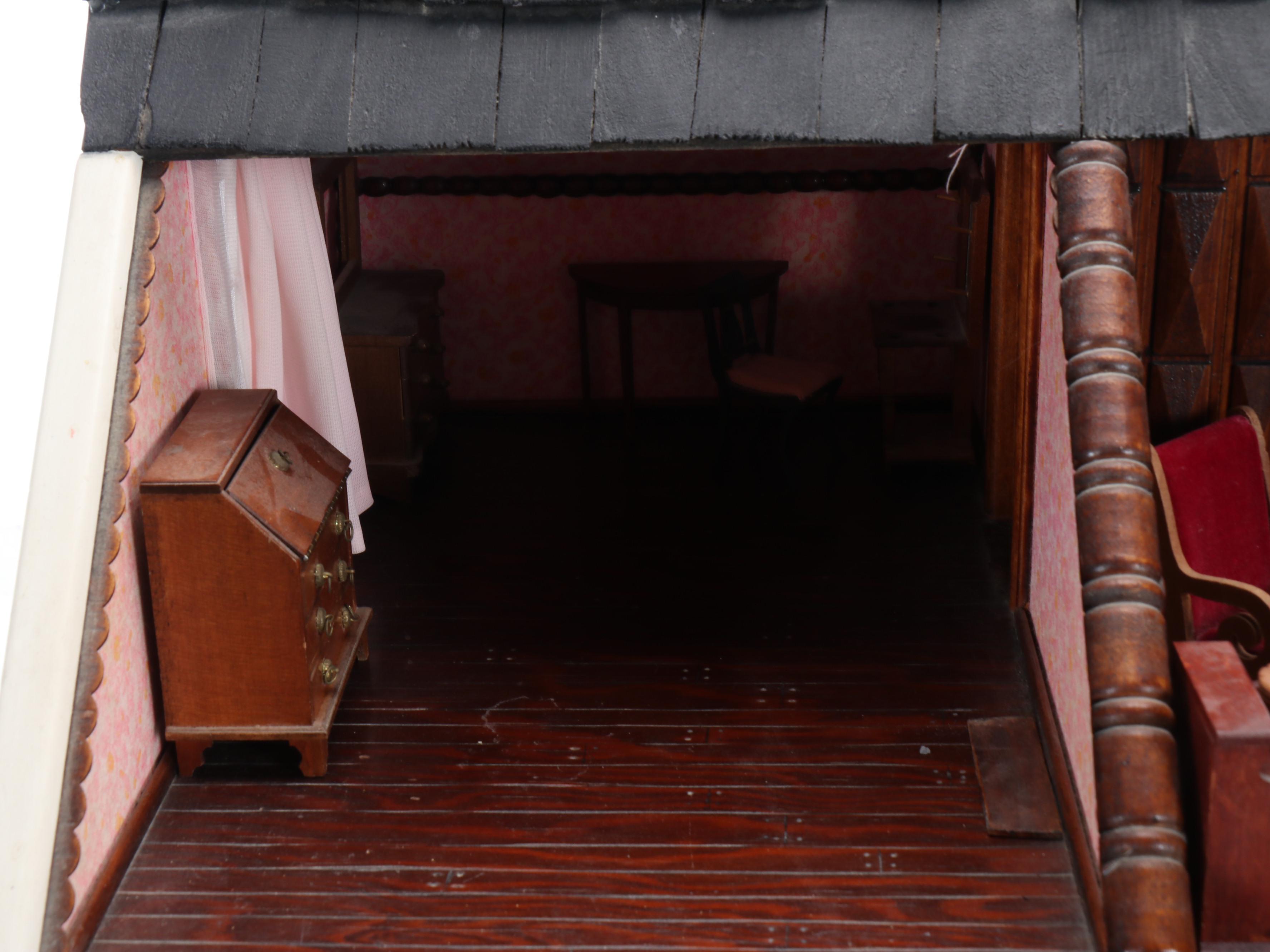 New England Style Furnished Miniature Cottage