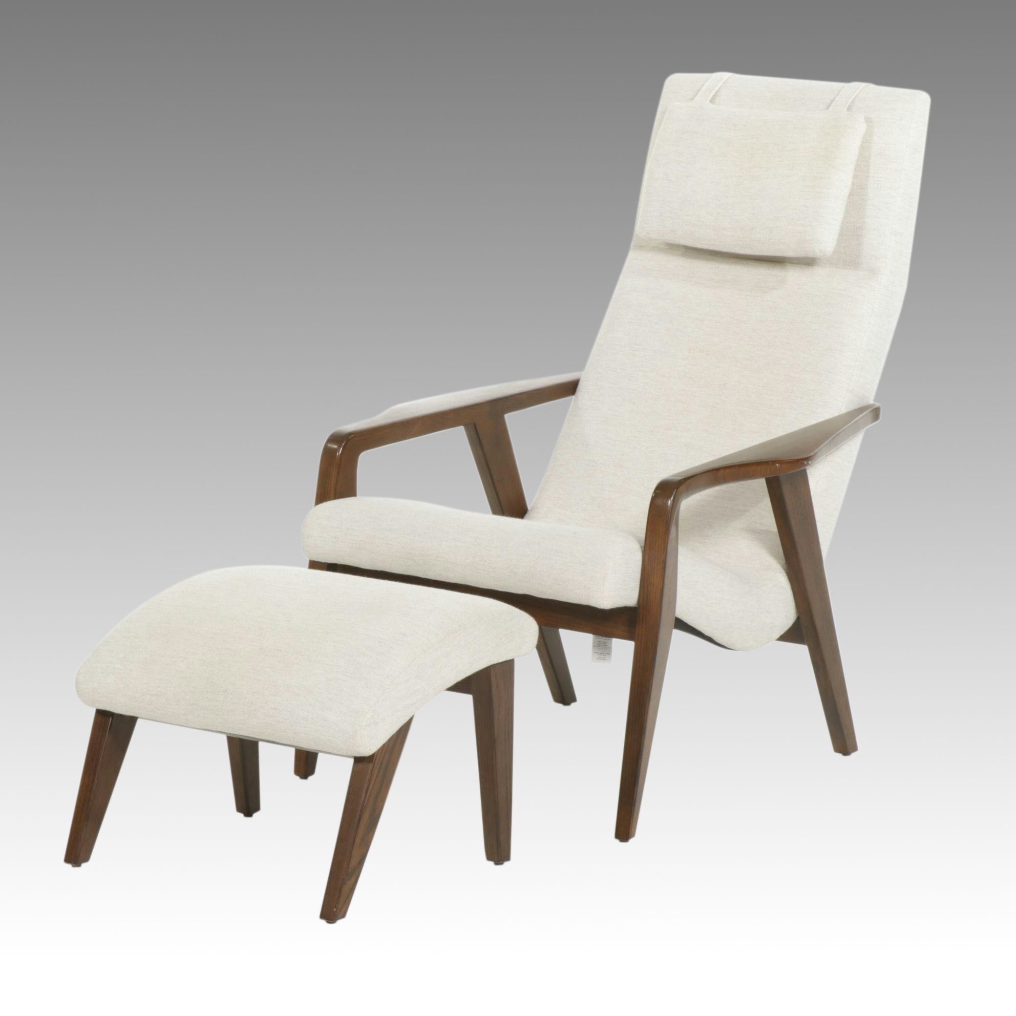 West Elm Modernist Lounge Chair and Footstool, 2018