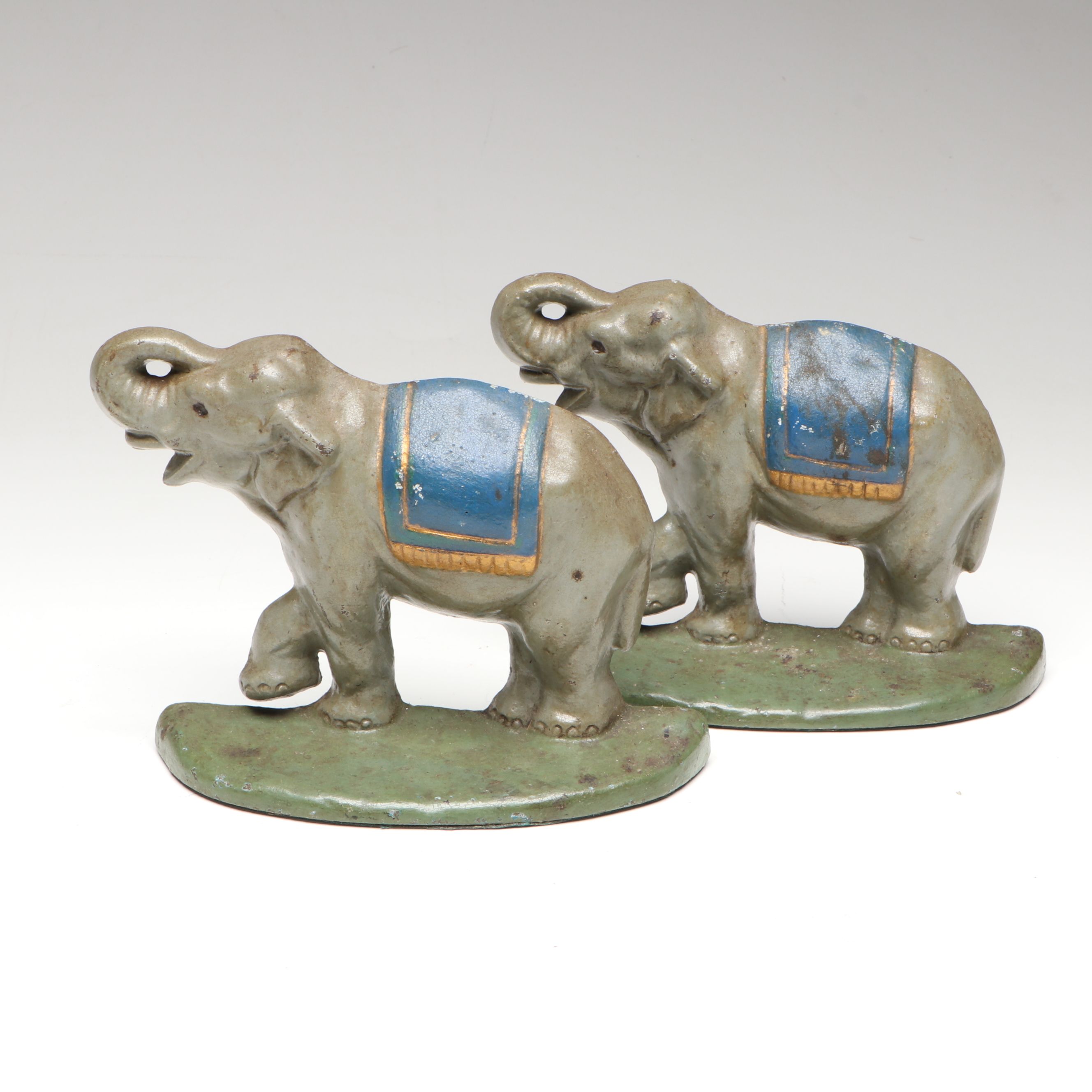 Connecticut Foundry and Other Vintage Cast Iron Elephant Bookends