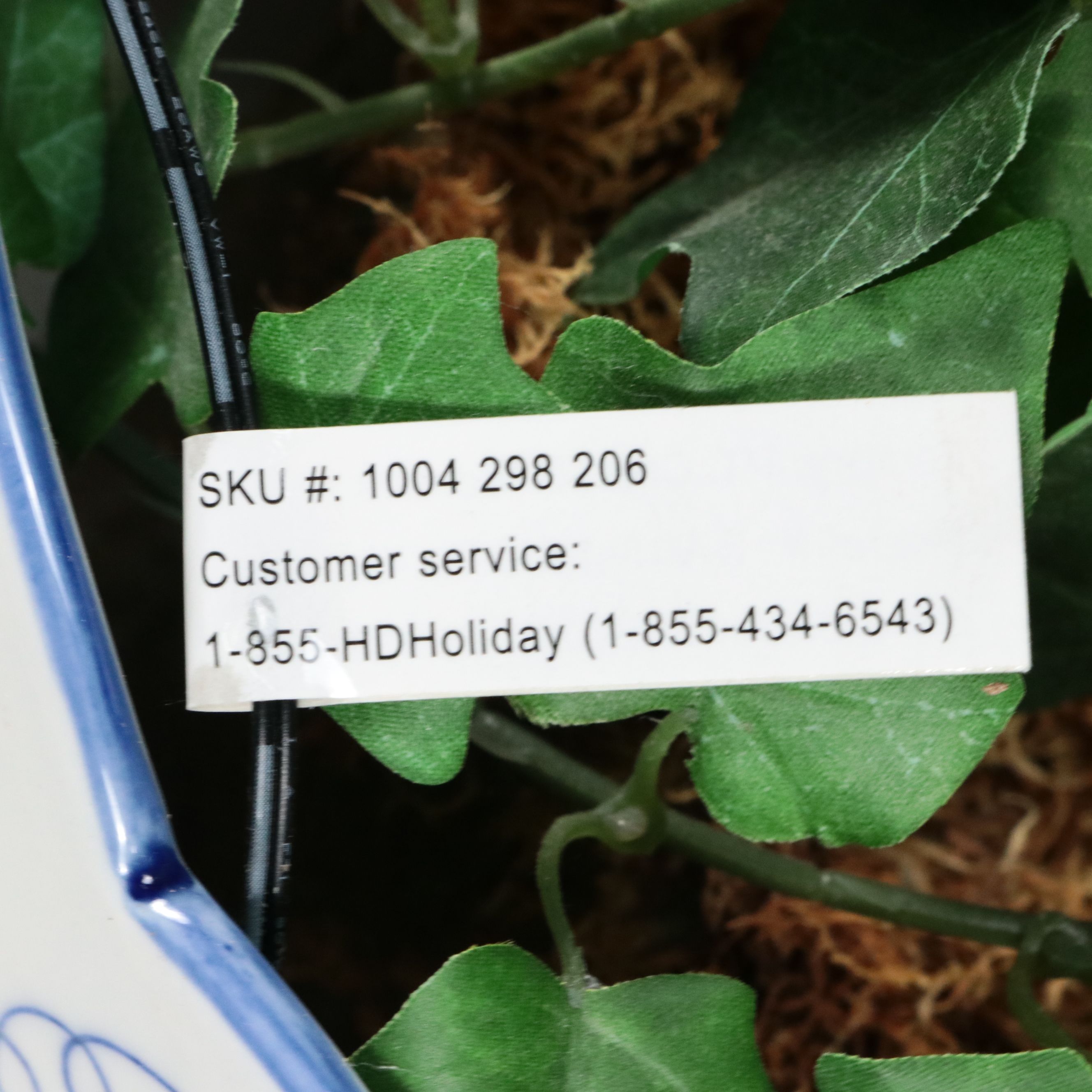 Pair of Artificial Ivy Topiaries in Andrea by Sadek Porcelain Planters