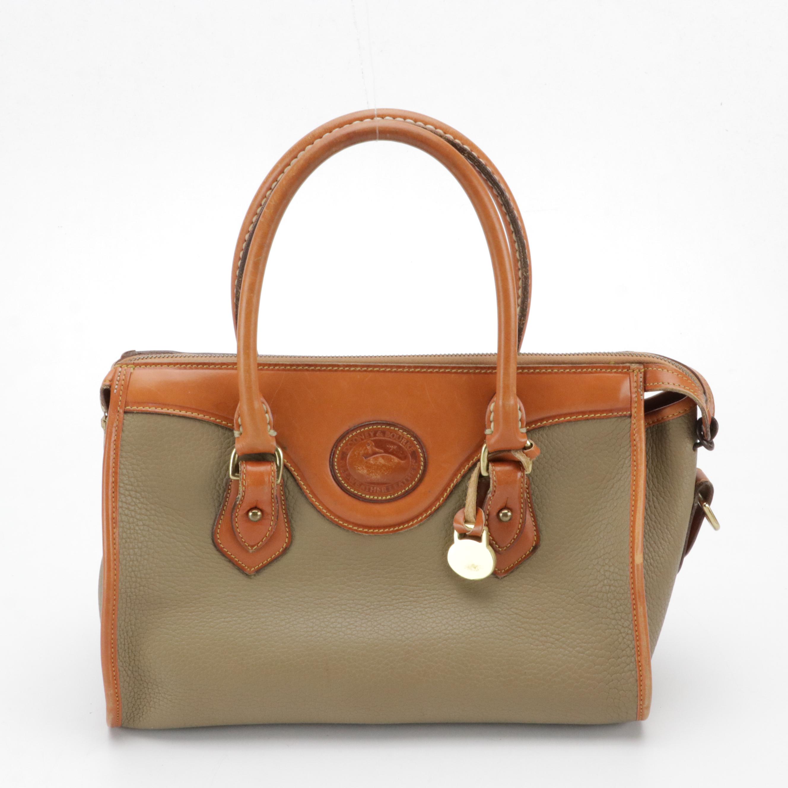 Dooney & Bourke AWL British Tan R03 Doctor Bag and R729 Taupe Satchel, USA