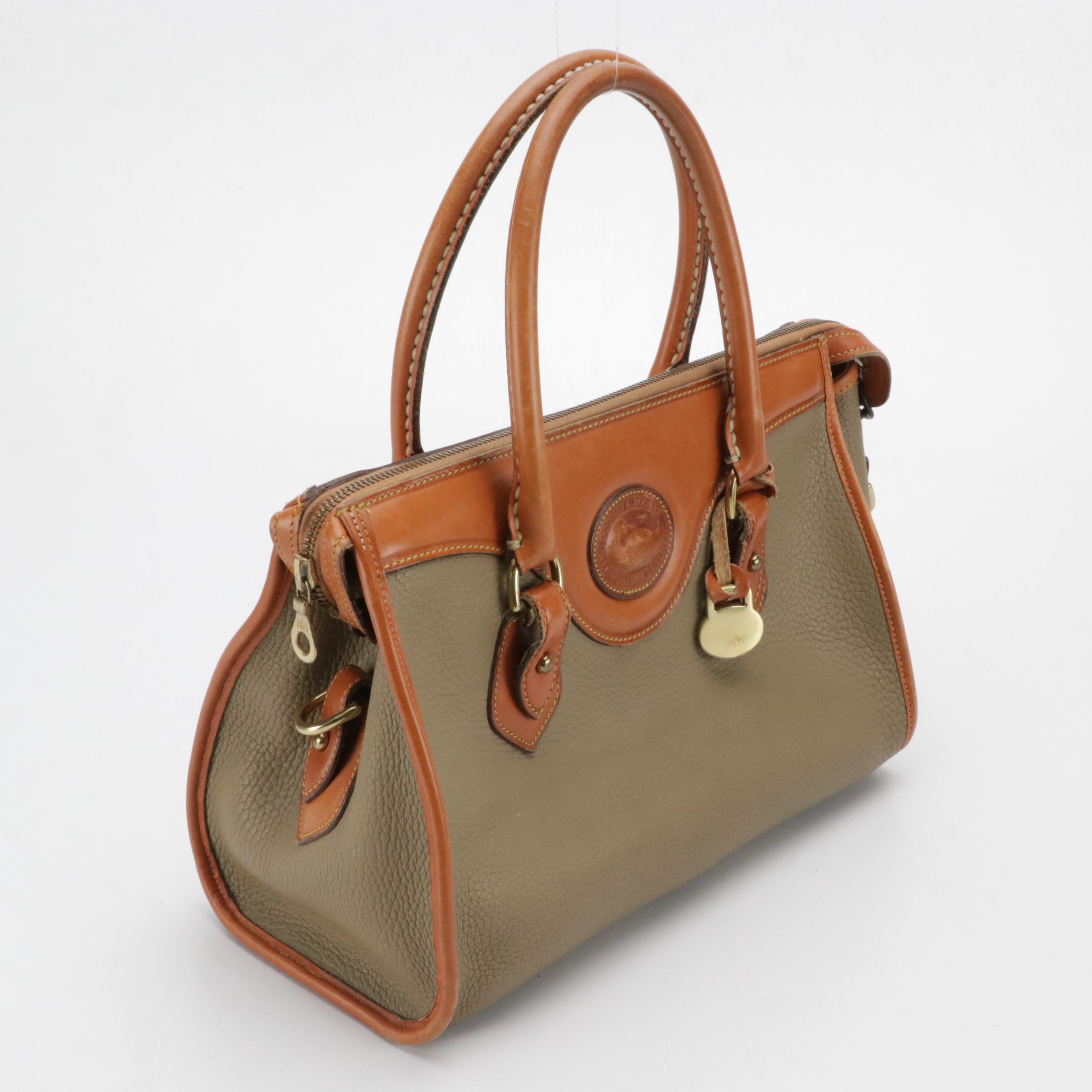 Dooney & Bourke AWL British Tan R03 Doctor Bag and R729 Taupe Satchel, USA