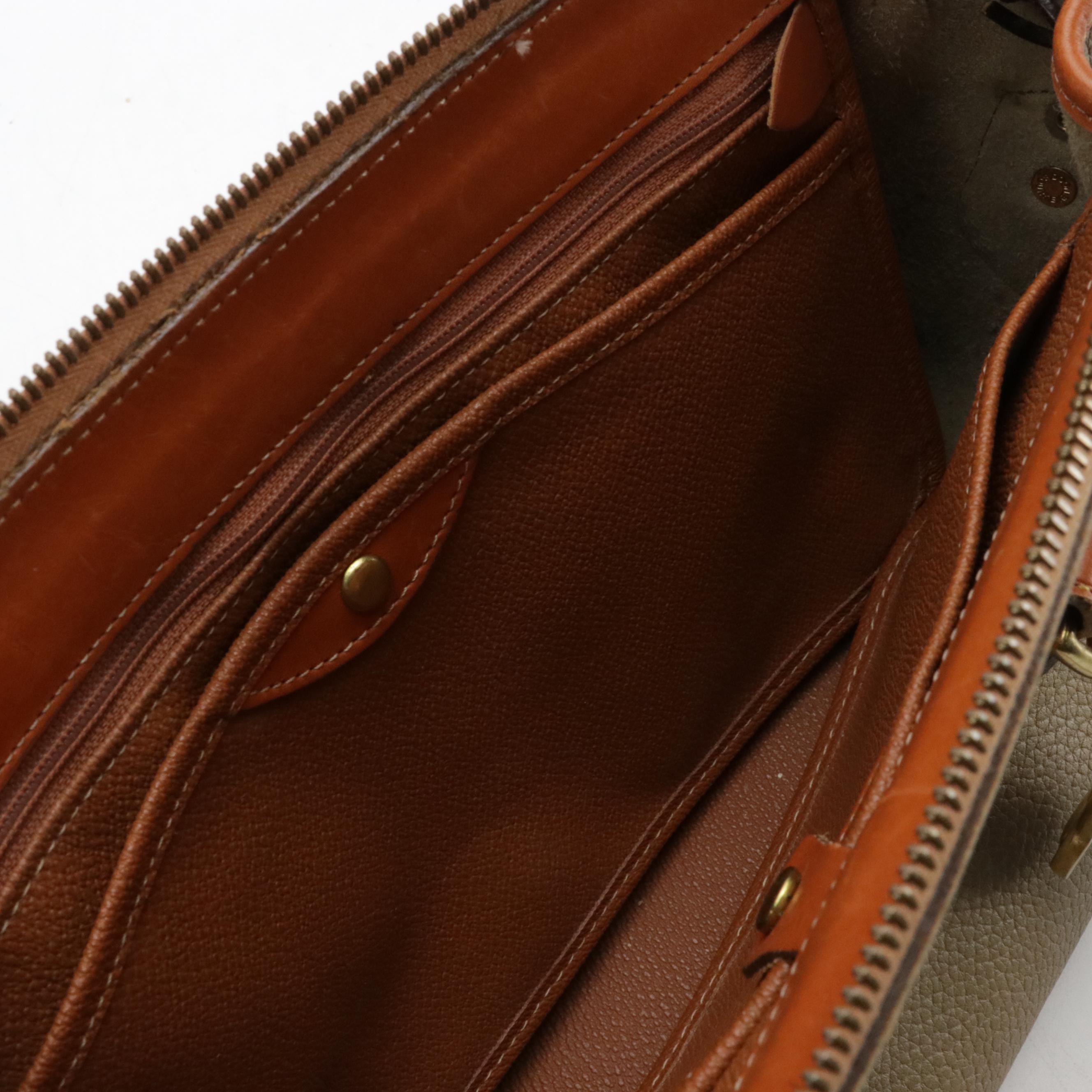 Dooney & Bourke AWL British Tan R03 Doctor Bag and R729 Taupe Satchel, USA