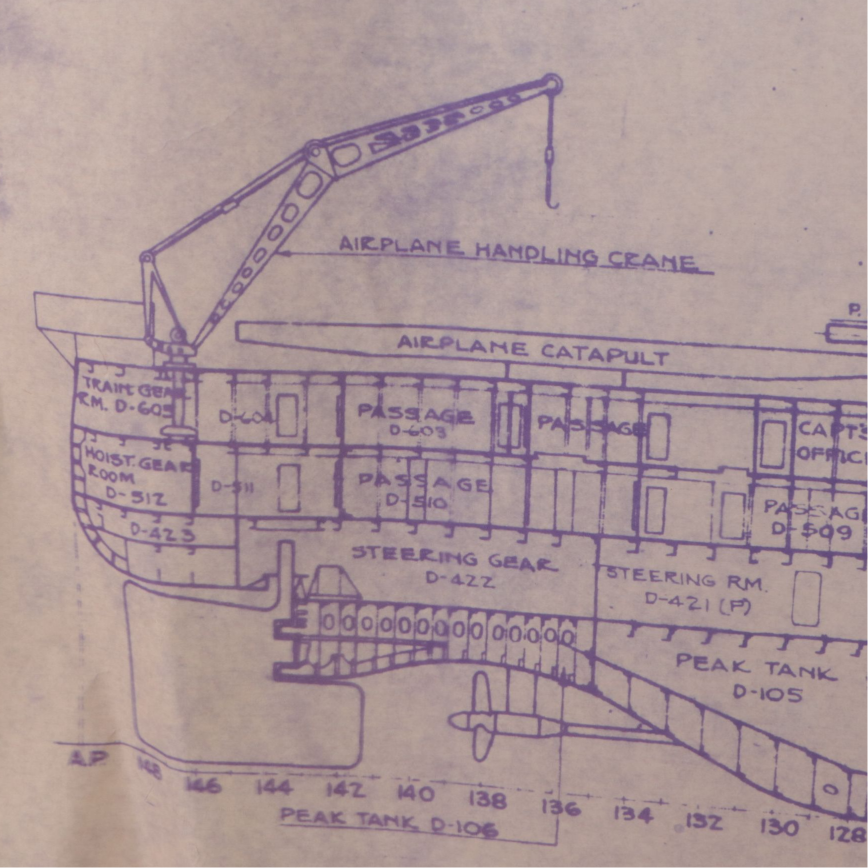The Floating Drydock BB-38 Ship's Blueprint of Inboard & Outboard Profiles