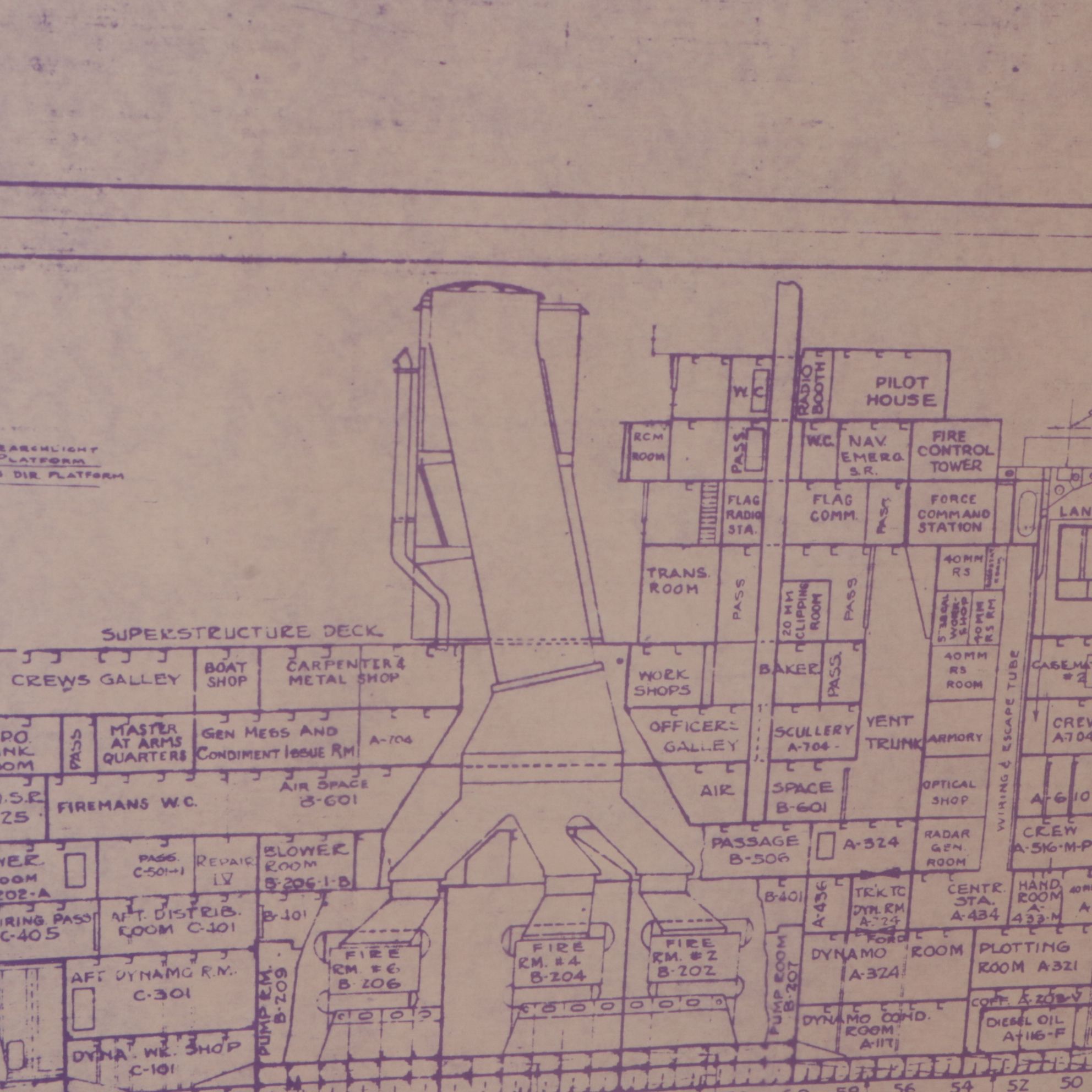 The Floating Drydock BB-38 Ship's Blueprint of Inboard & Outboard Profiles