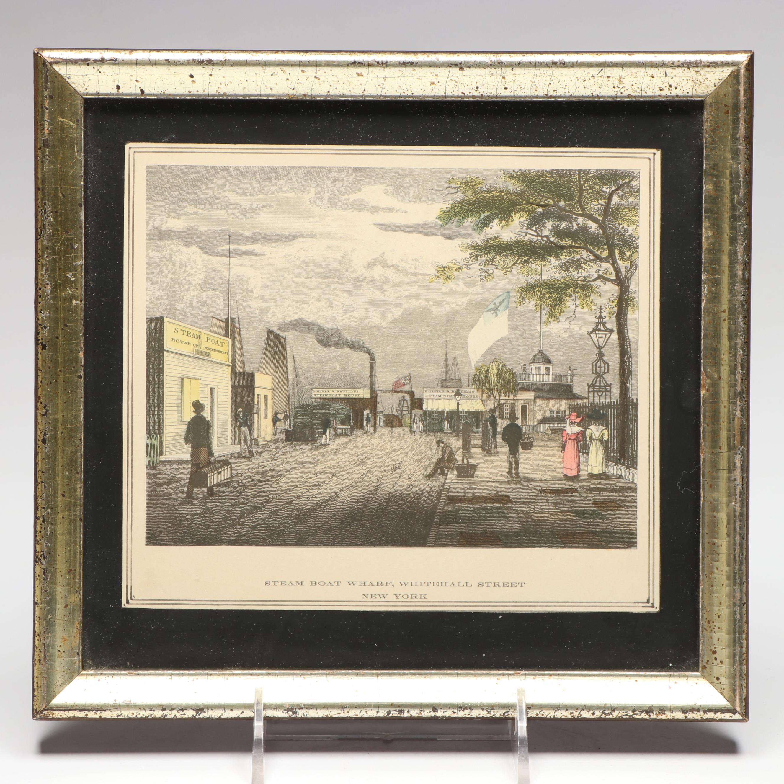 Pair of Hand-Colored Engravings Featuring Historic New York Sites, Mid-19th C.