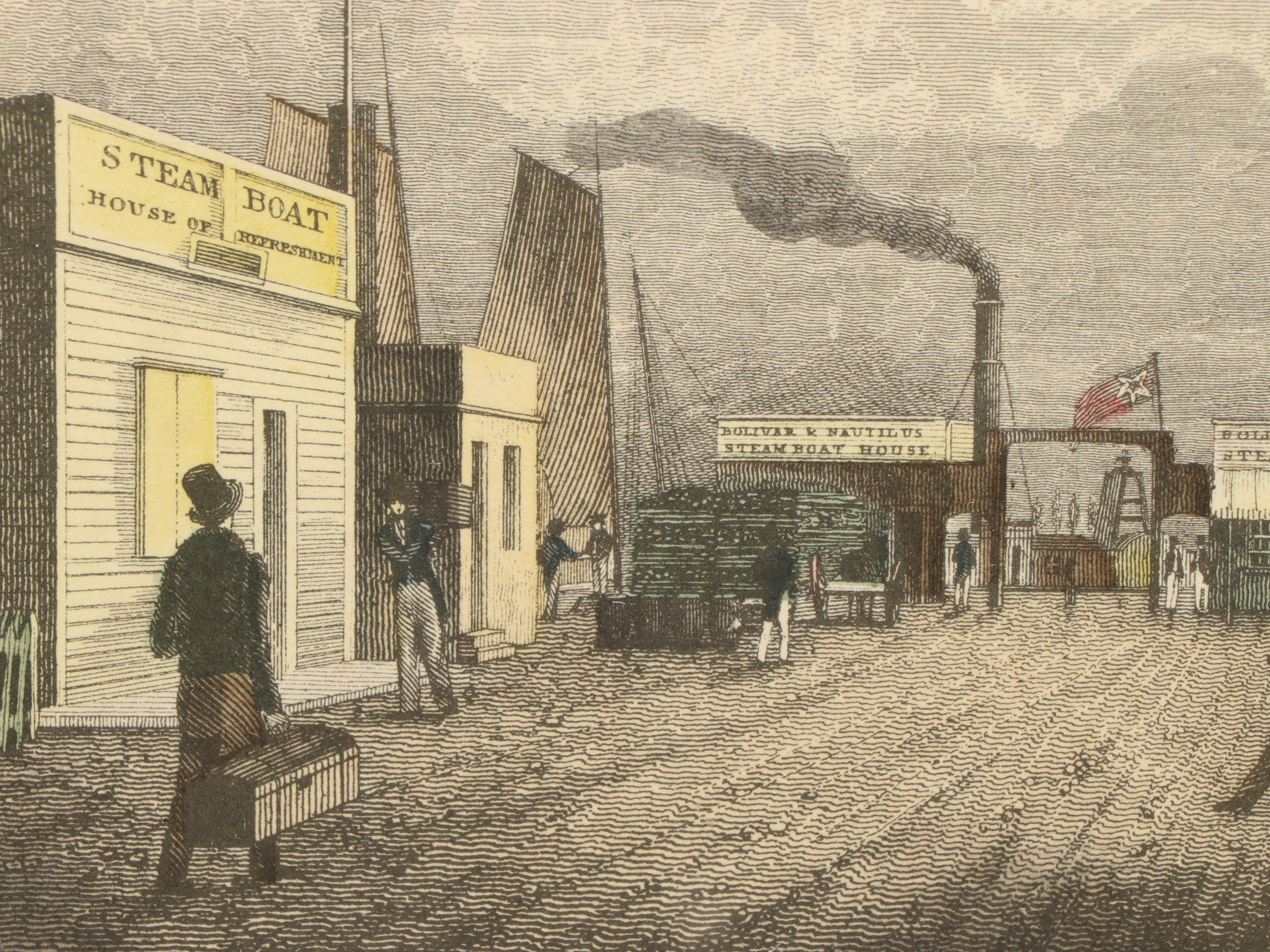 Pair of Hand-Colored Engravings Featuring Historic New York Sites, Mid-19th C.