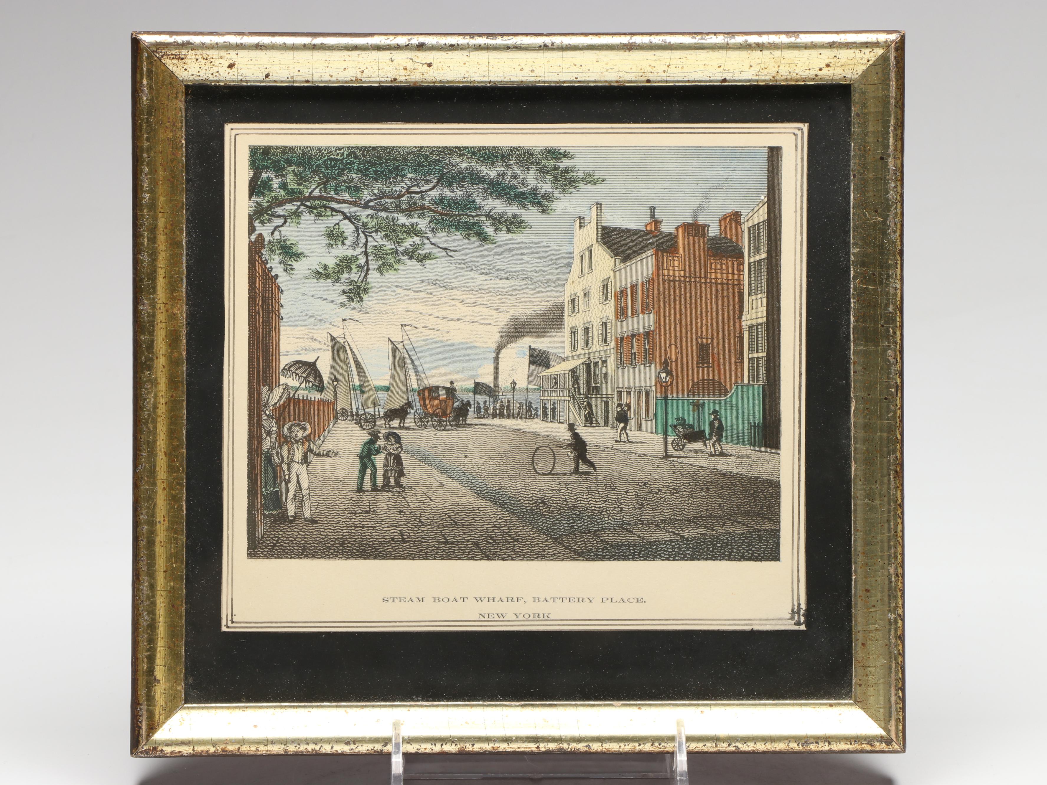 Pair of Hand-Colored Engravings Featuring Historic New York Sites, Mid-19th C.
