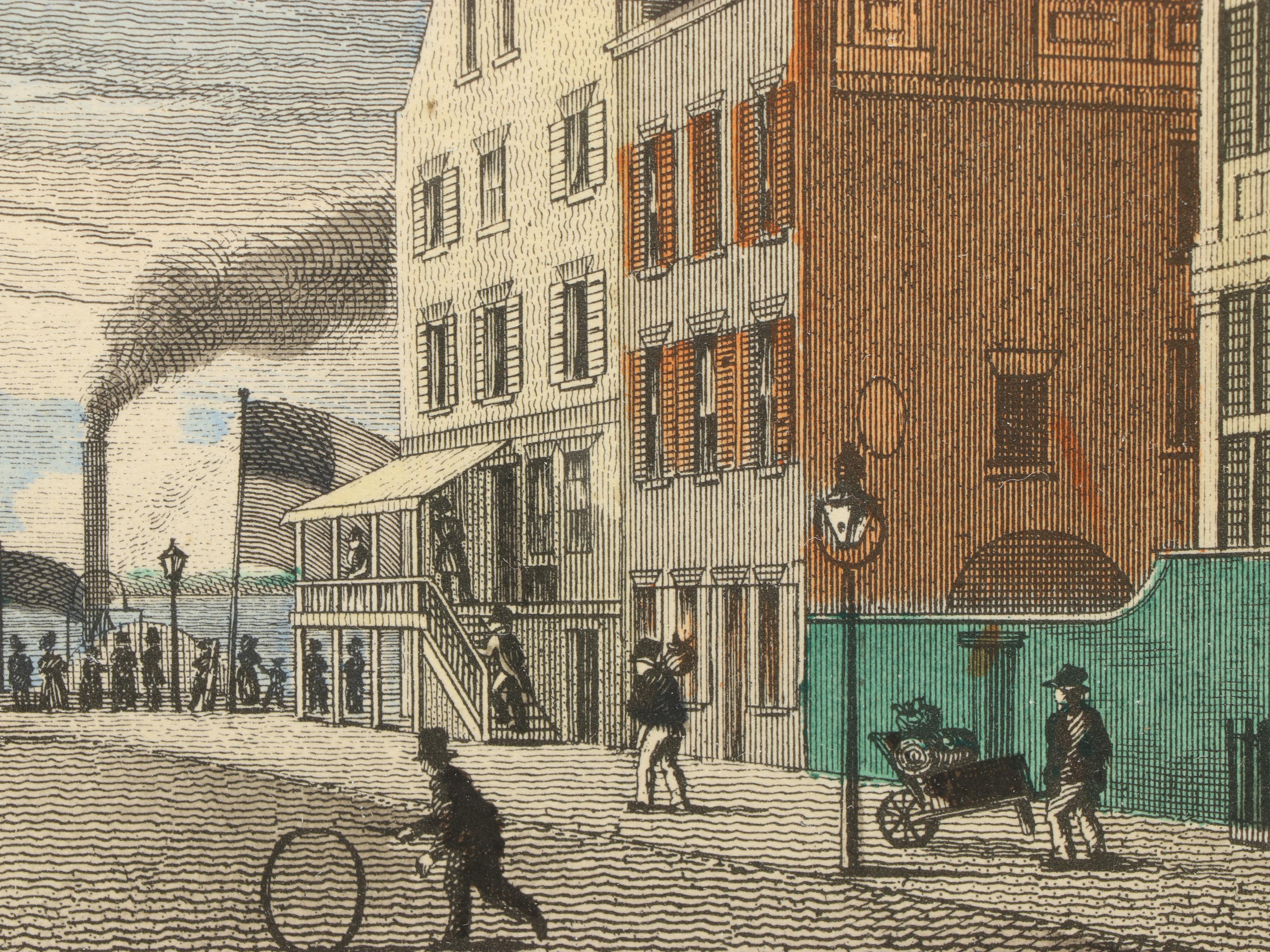 Pair of Hand-Colored Engravings Featuring Historic New York Sites, Mid-19th C.