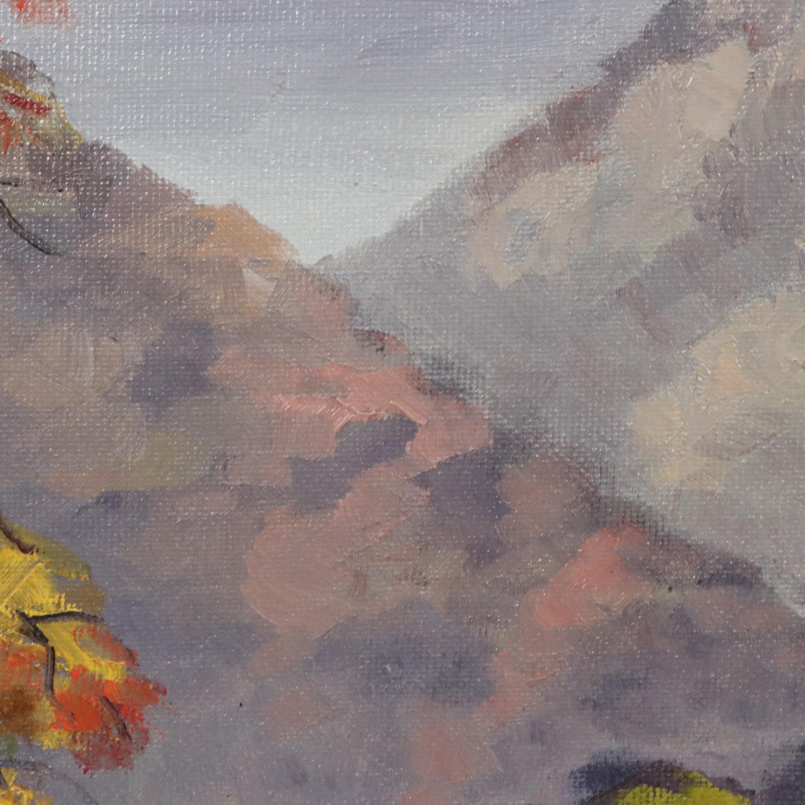 Claude Curry Bohm Oil Painting "October in the Smokies," Late 20th Century