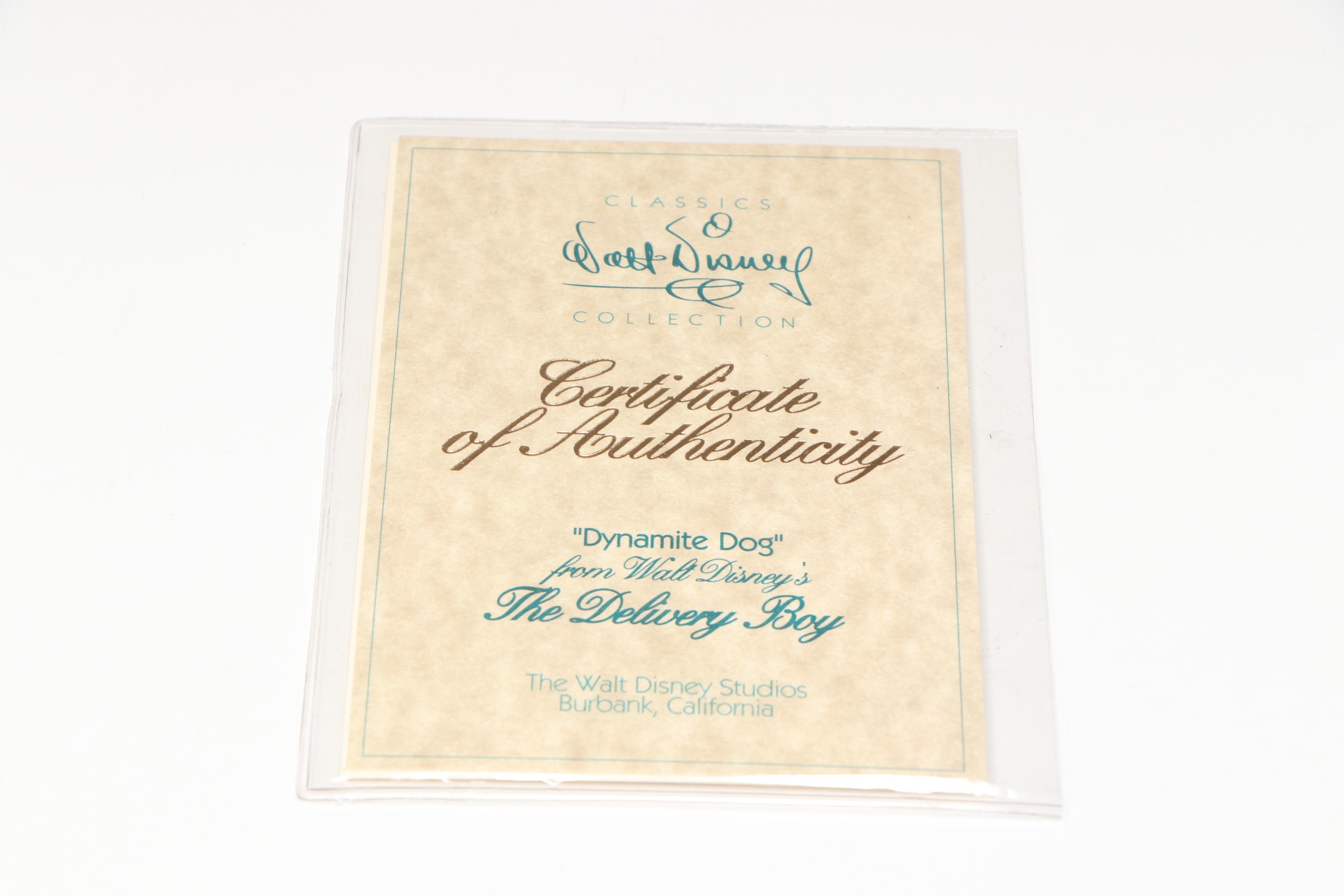 Dinsey The Delivery Boy "Dynamite Dog" Porcelain Figurine, 1993-1997