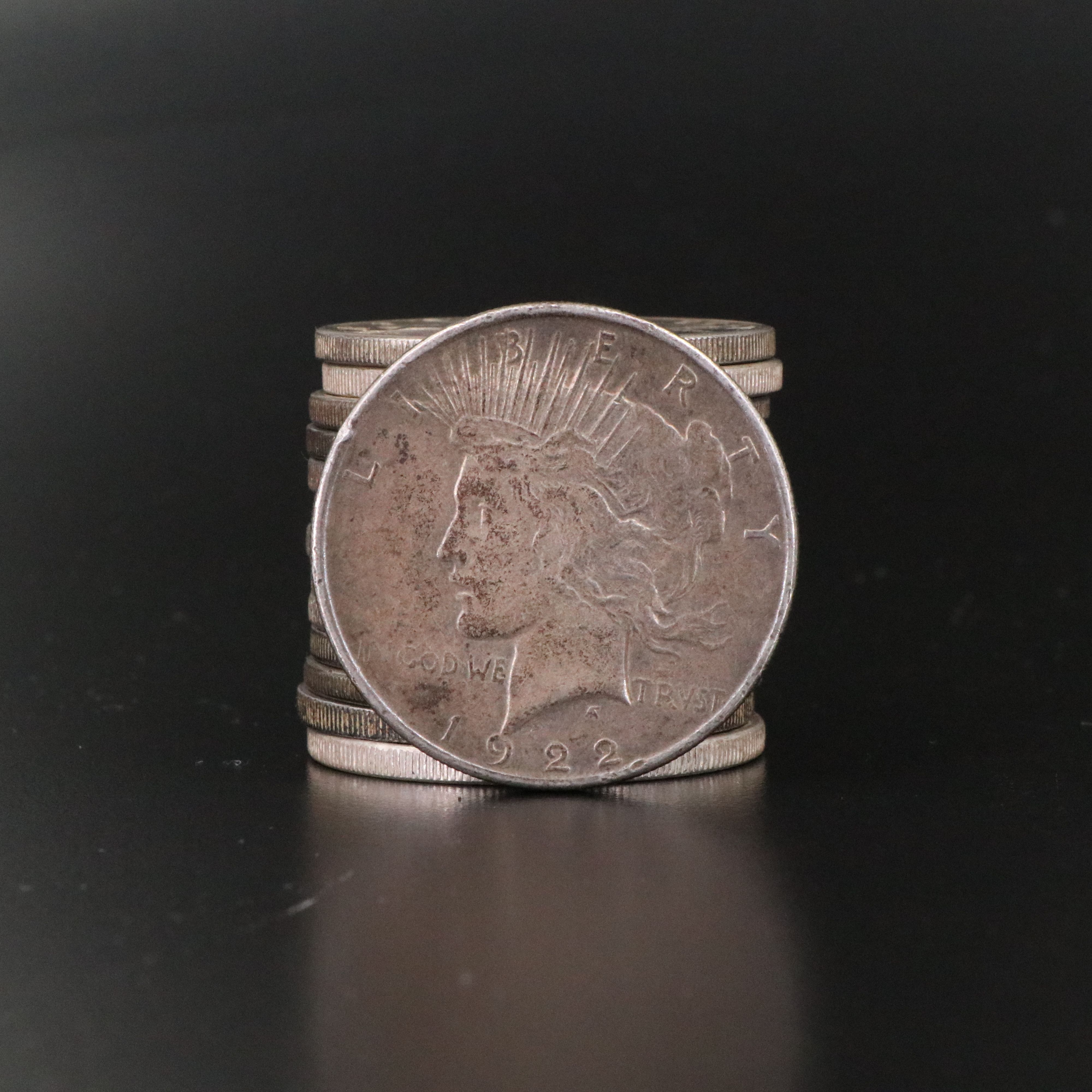 Sixteen Peace Silver Dollars, 1922 to 1935