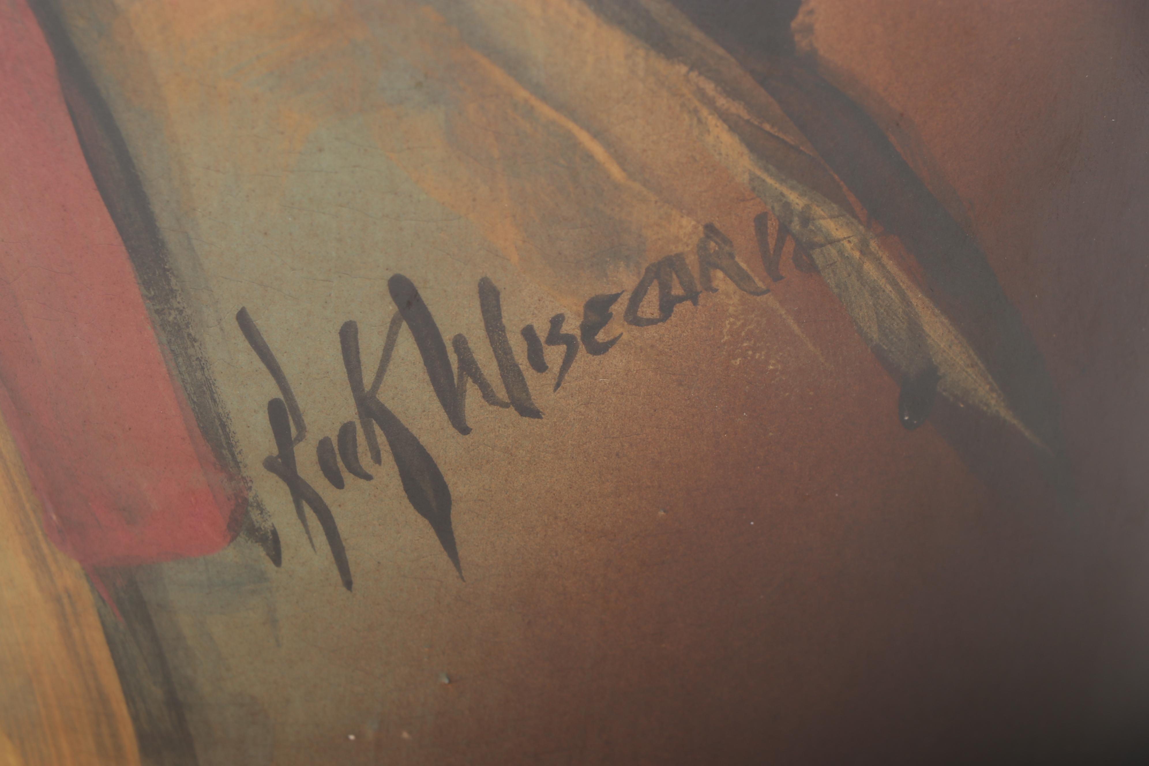 Rick Wisecarver Hand-Painted Art Pottery Portrait Vase