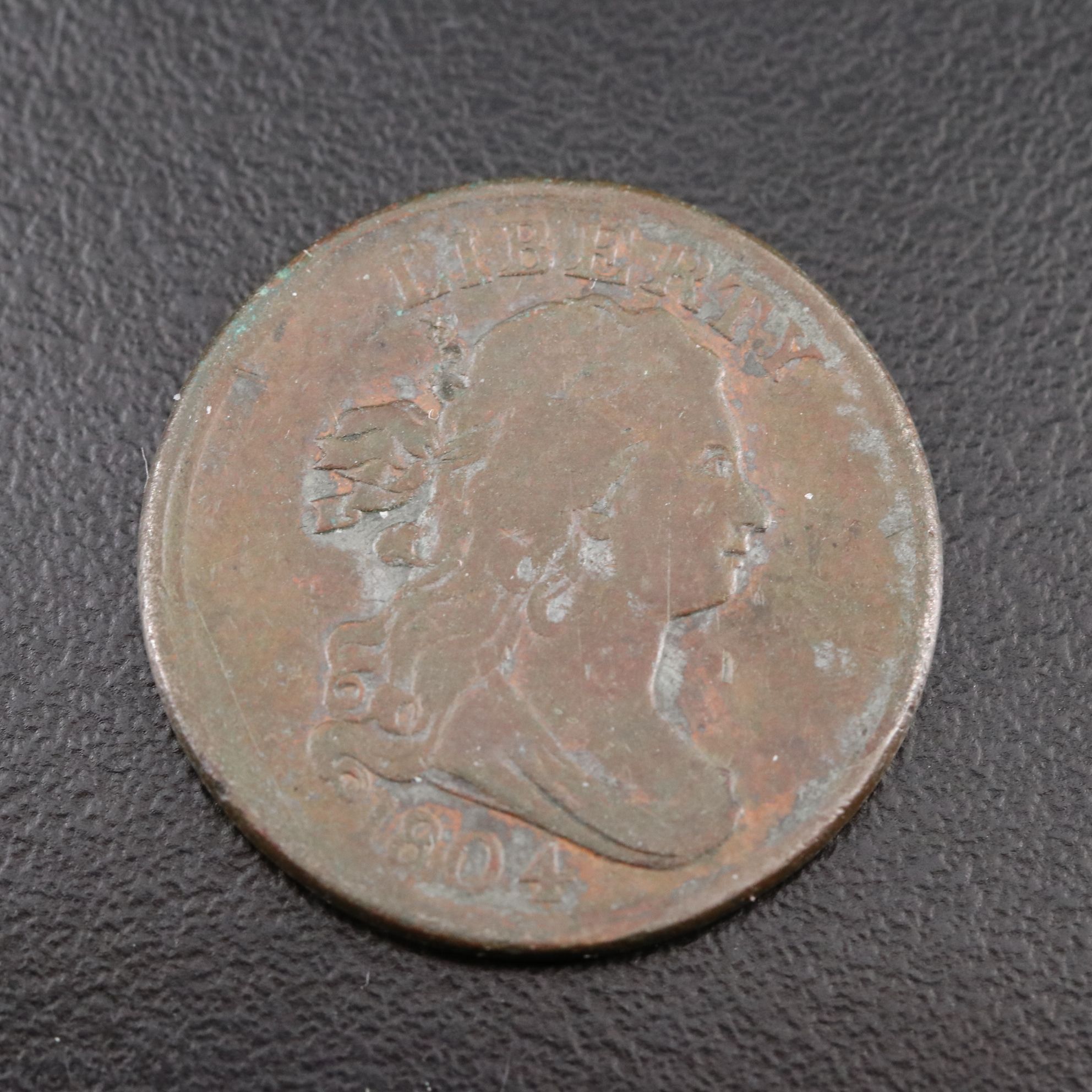 1804 Plain Four Stemless Draped Bust Half Cent