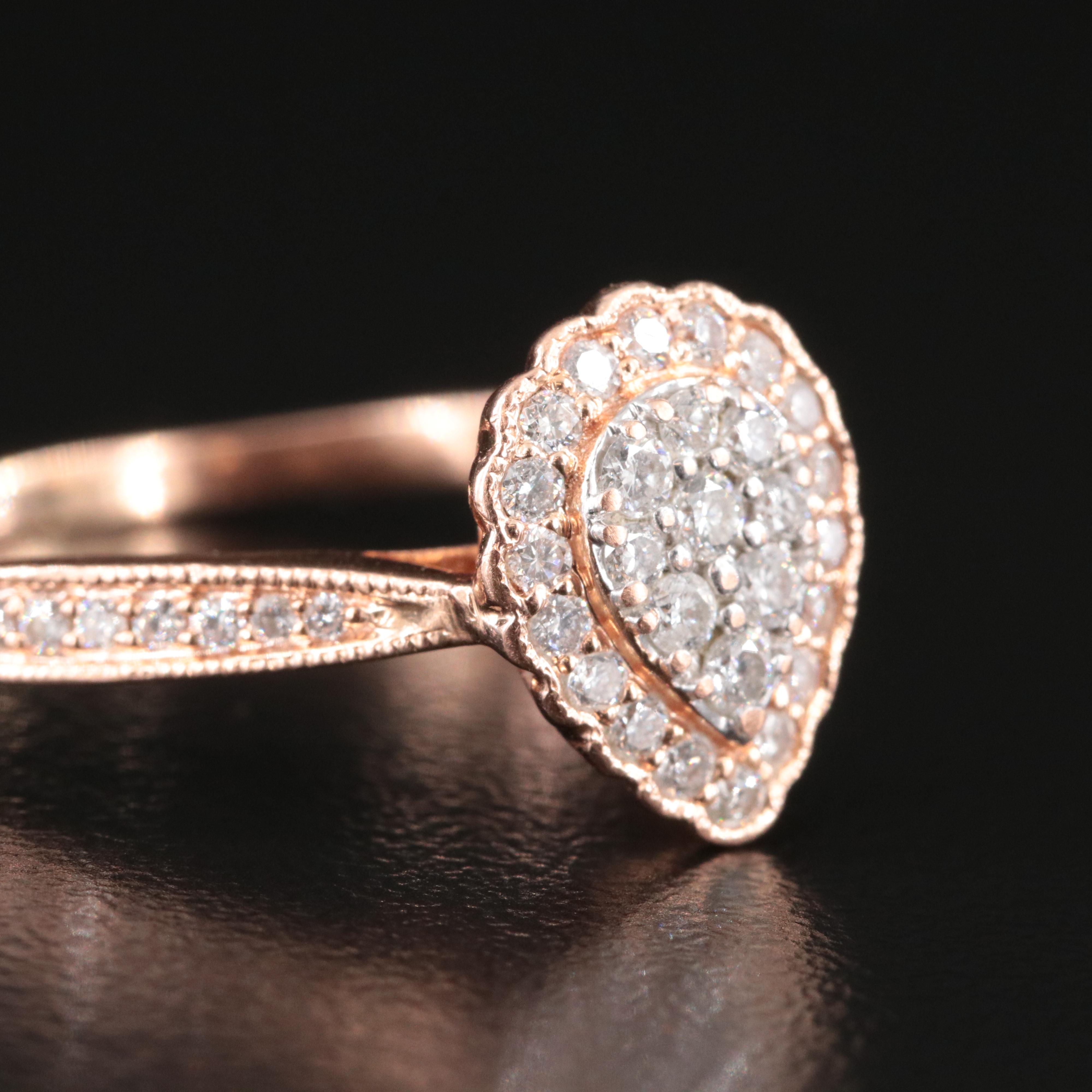 14K Rose Gold 0.45 CTW Diamond Ring