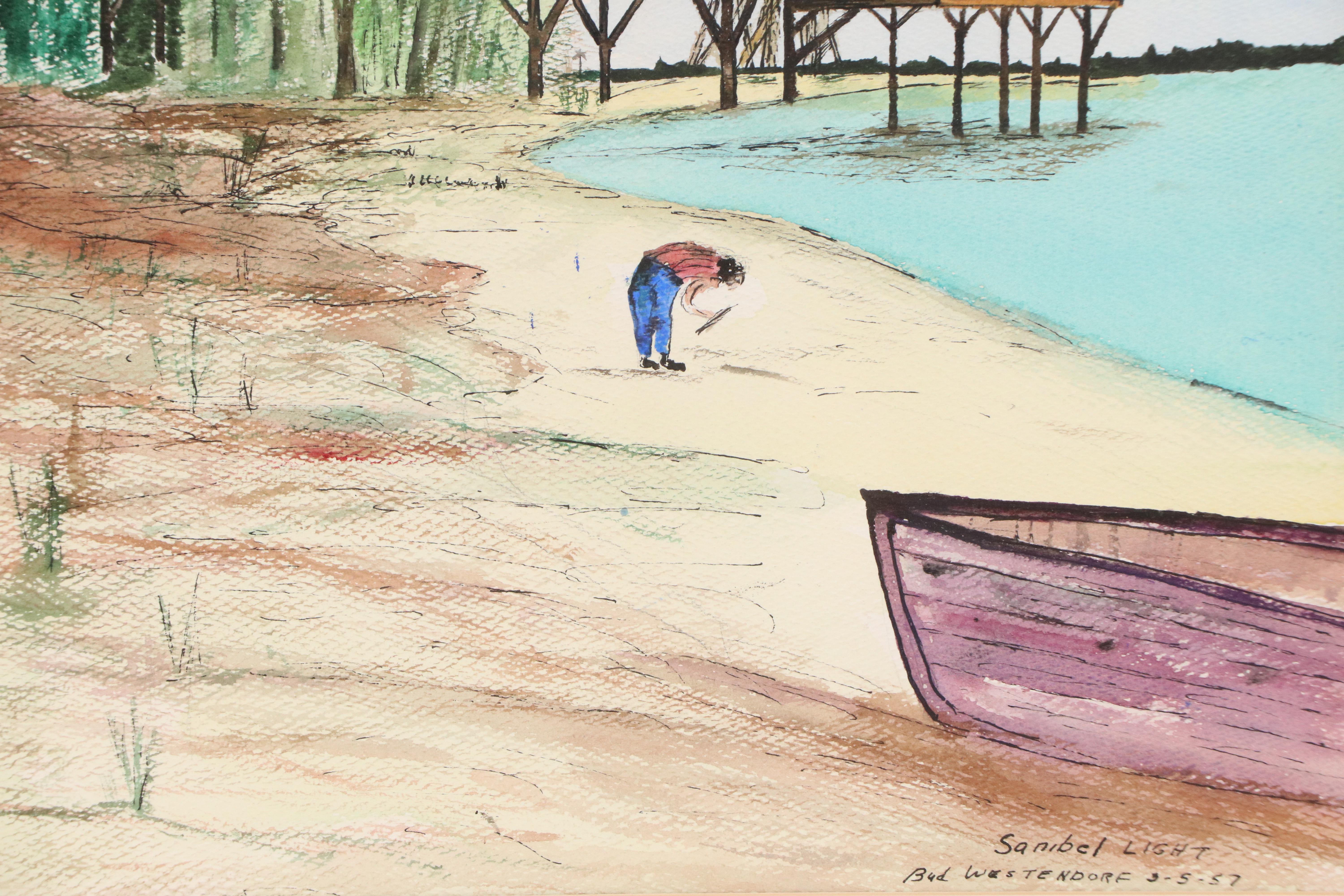 Bud Westendorf Coastal Watercolor Painting "Sanibel Light," 1957