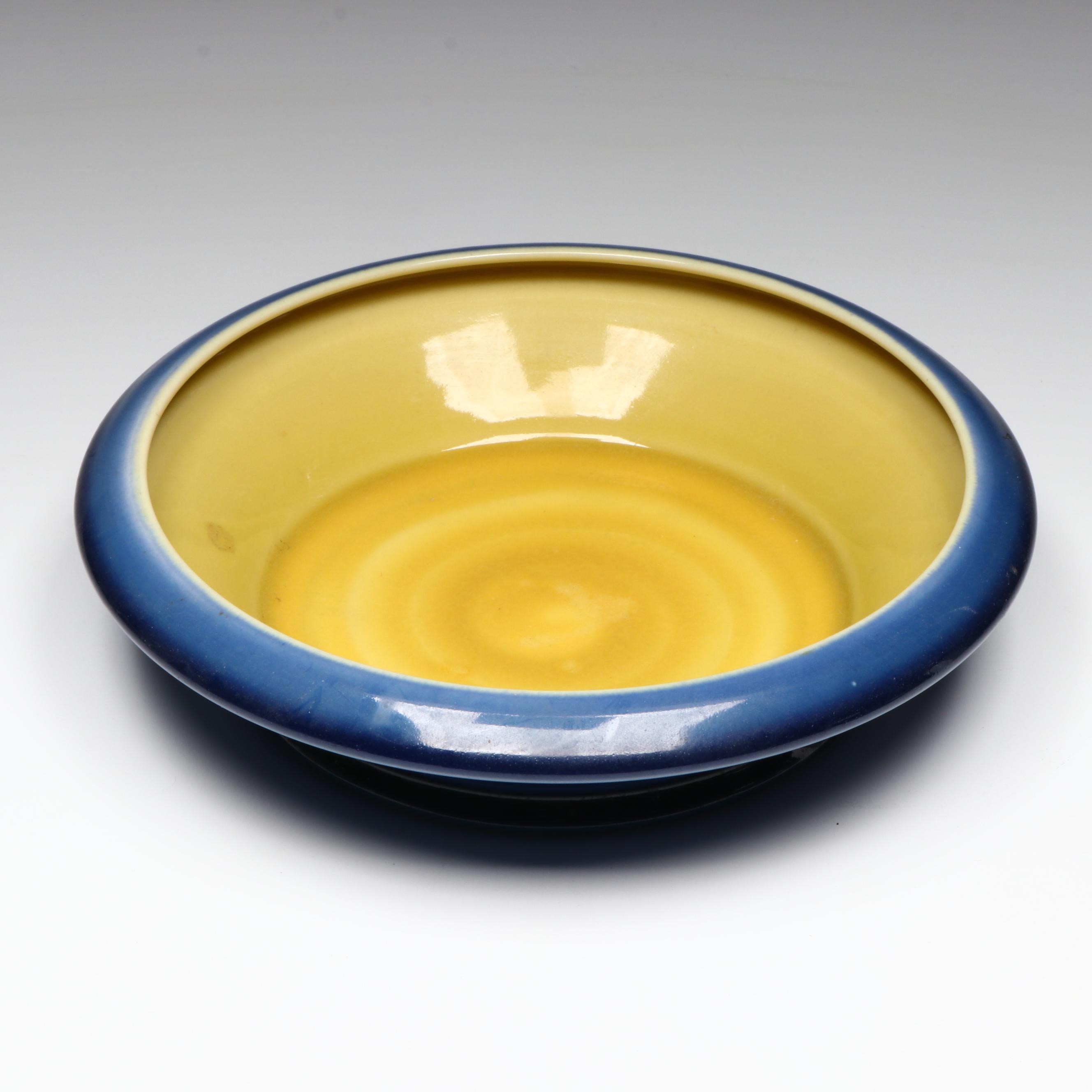 Rookwood Pottery Art Deco Couple Flower Frog and Low Bowl, 1921 & 1922