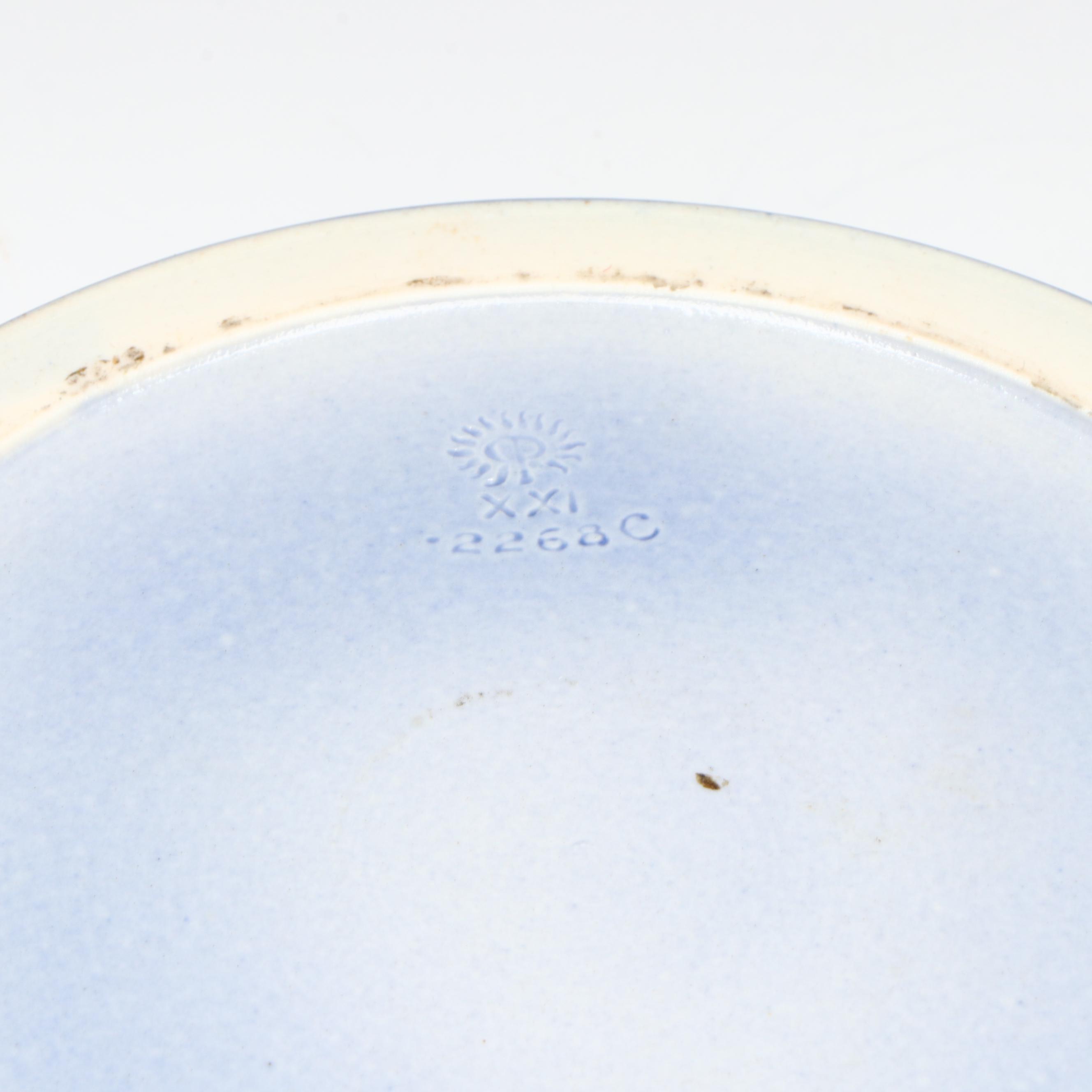 Rookwood Pottery Art Deco Couple Flower Frog and Low Bowl, 1921 & 1922