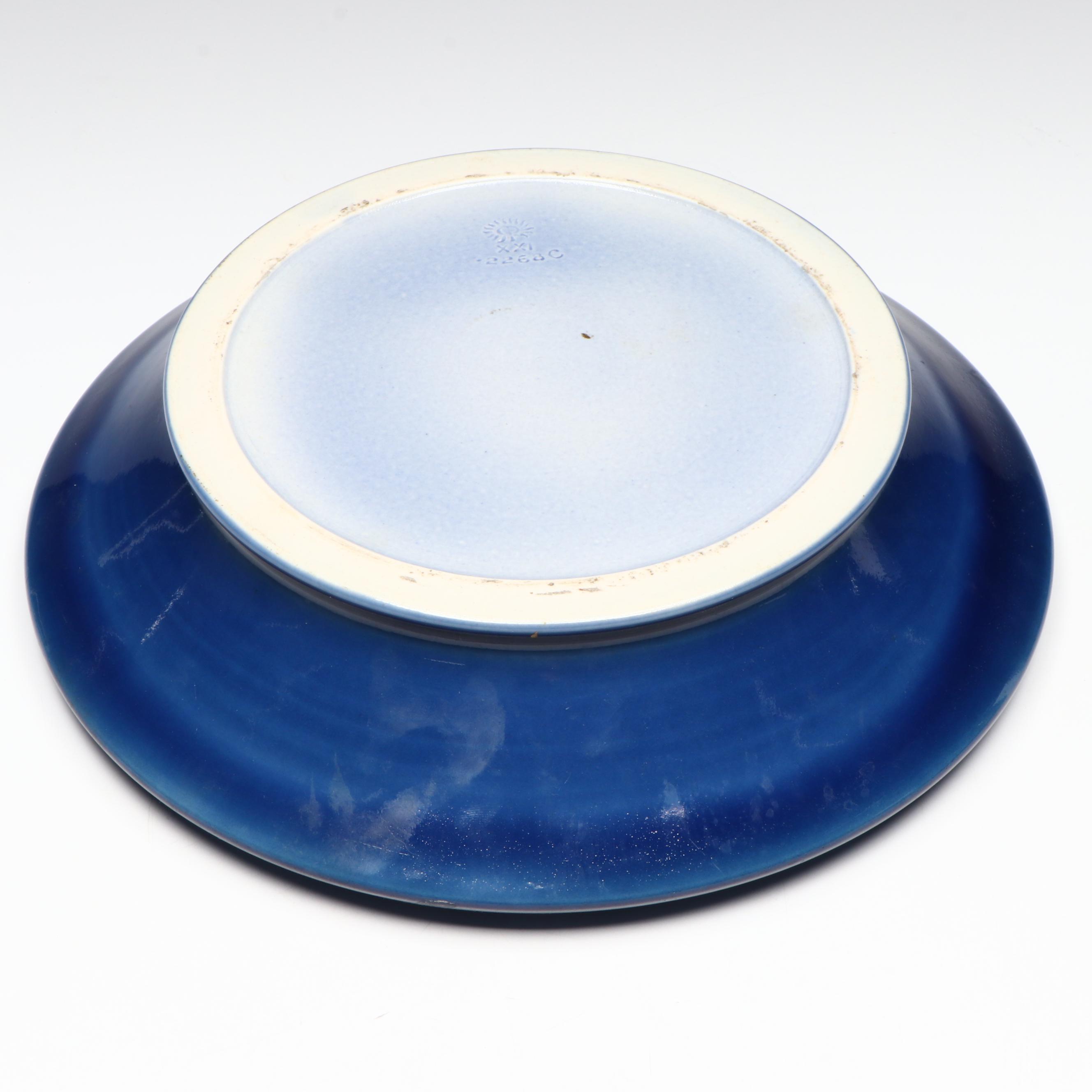 Rookwood Pottery Art Deco Couple Flower Frog and Low Bowl, 1921 & 1922