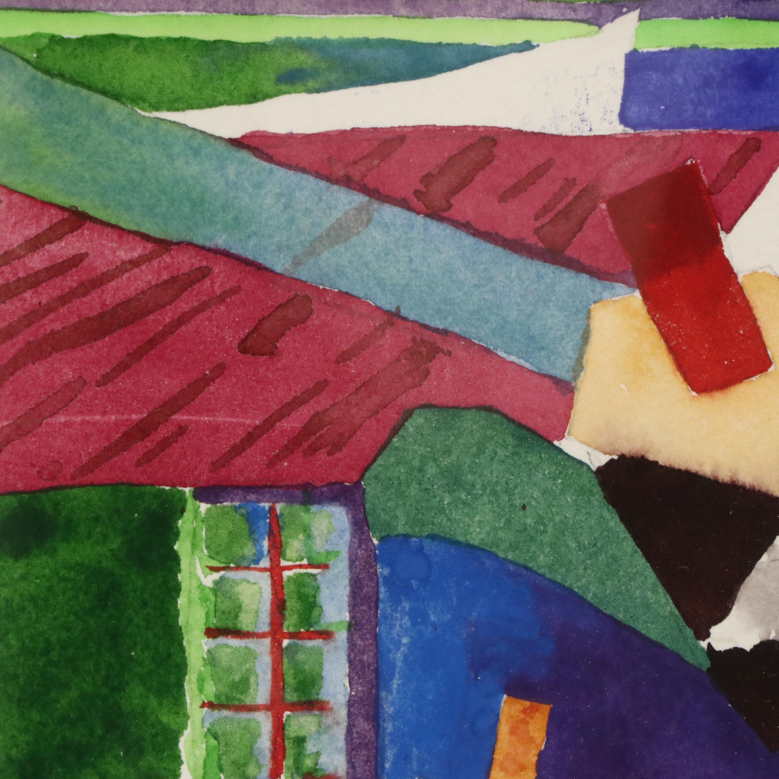 Avie Biedinger Abstract Watercolor Composition, Late 20th Century