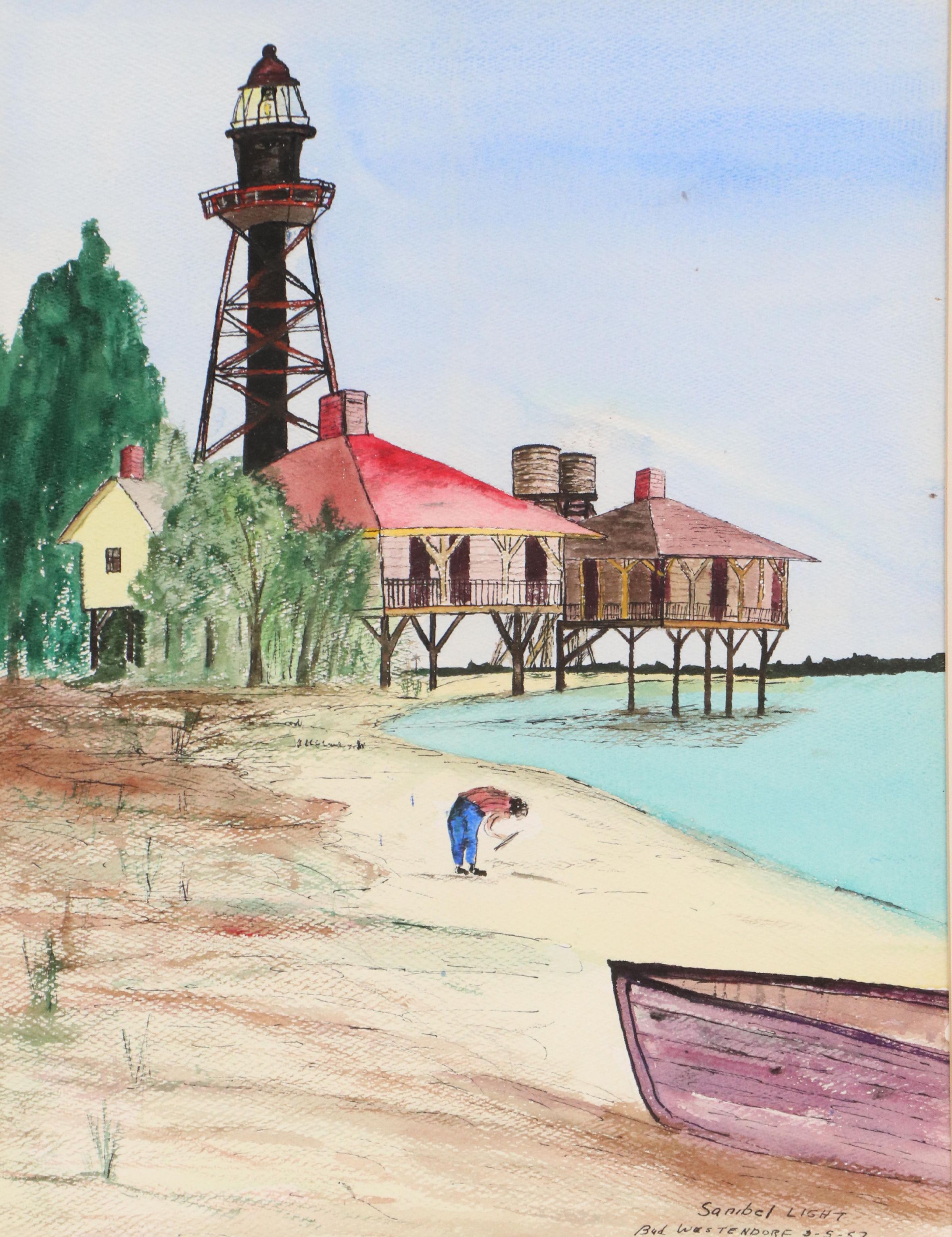 Bud Westendorf Coastal Watercolor Painting "Sanibel Light," 1957