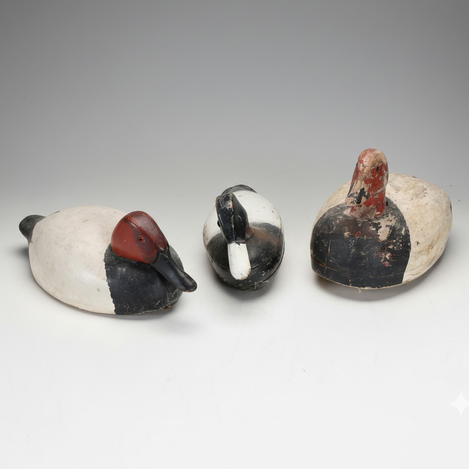 Rustic Handcrafted Wood Duck Decoys