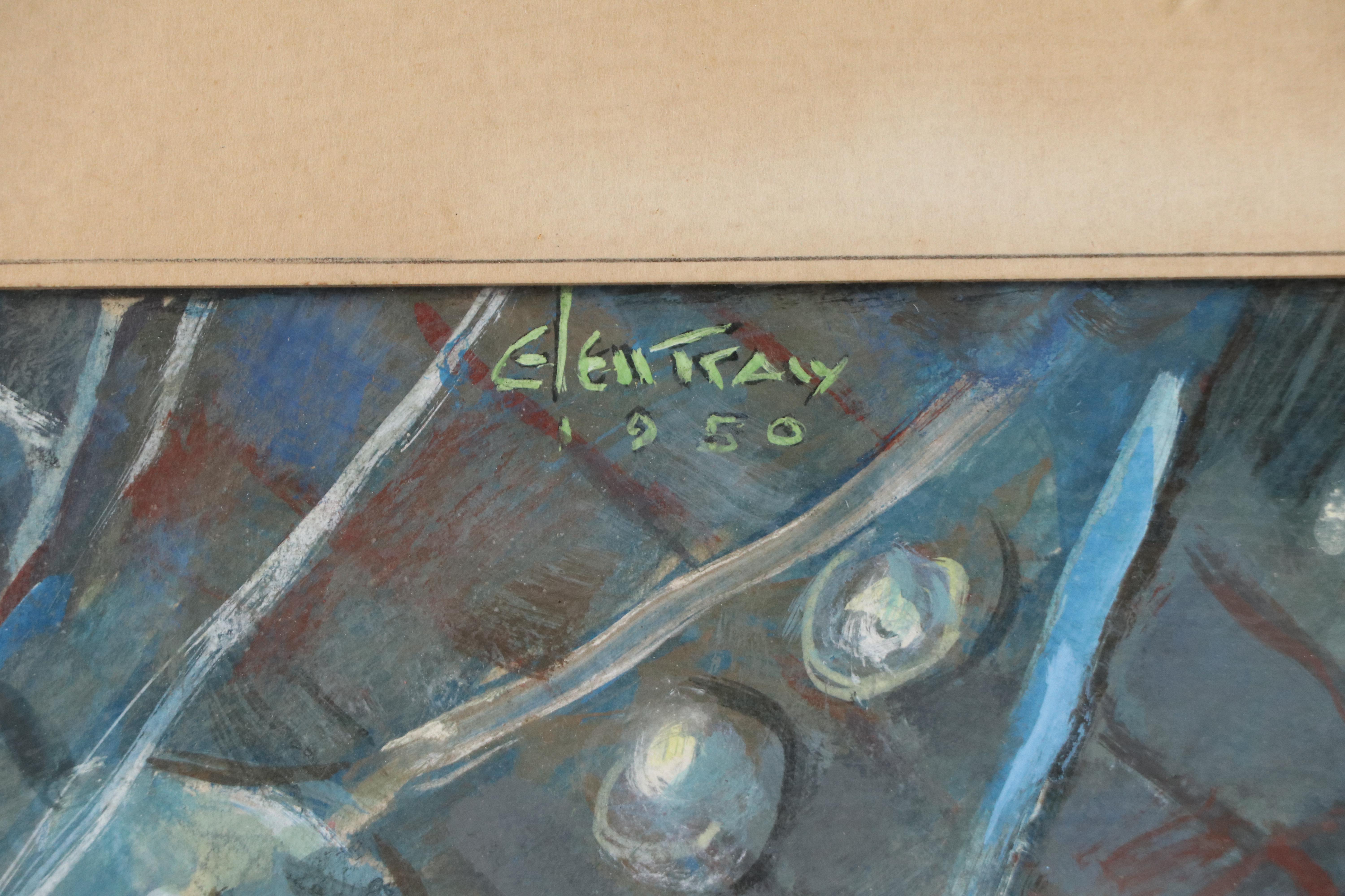 Glen Tracy Gouache Painting of Circus Scene with Horse, 1950