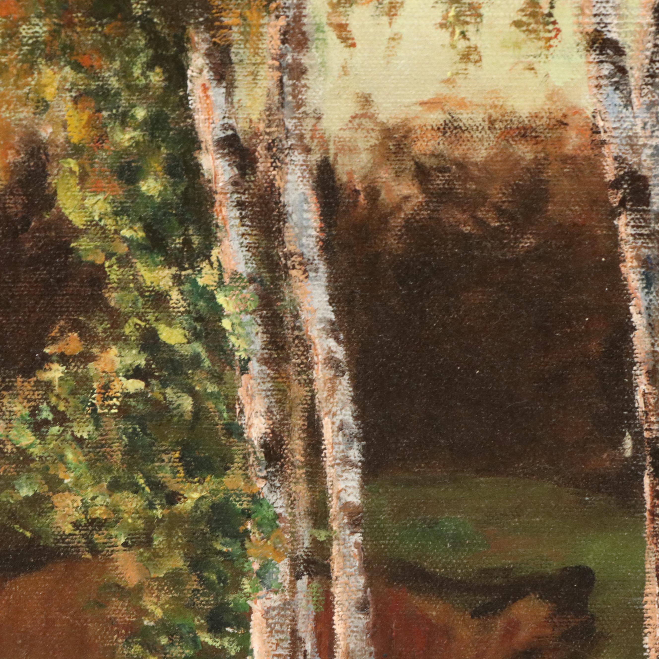 Adolph Robert Shulz Oil Landscape Painting, Circa 1971