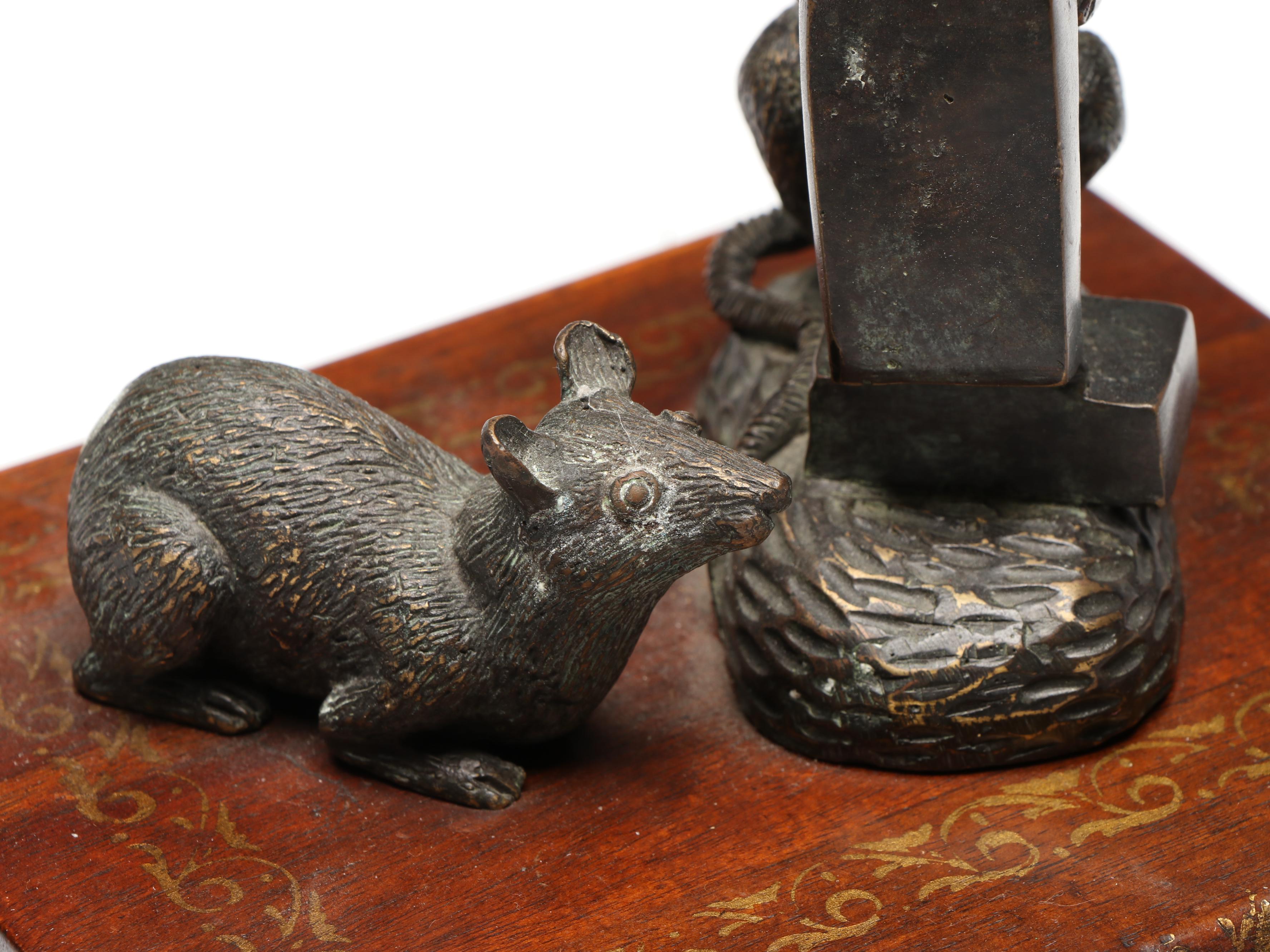 Baker Bronze Mice on Faux Book