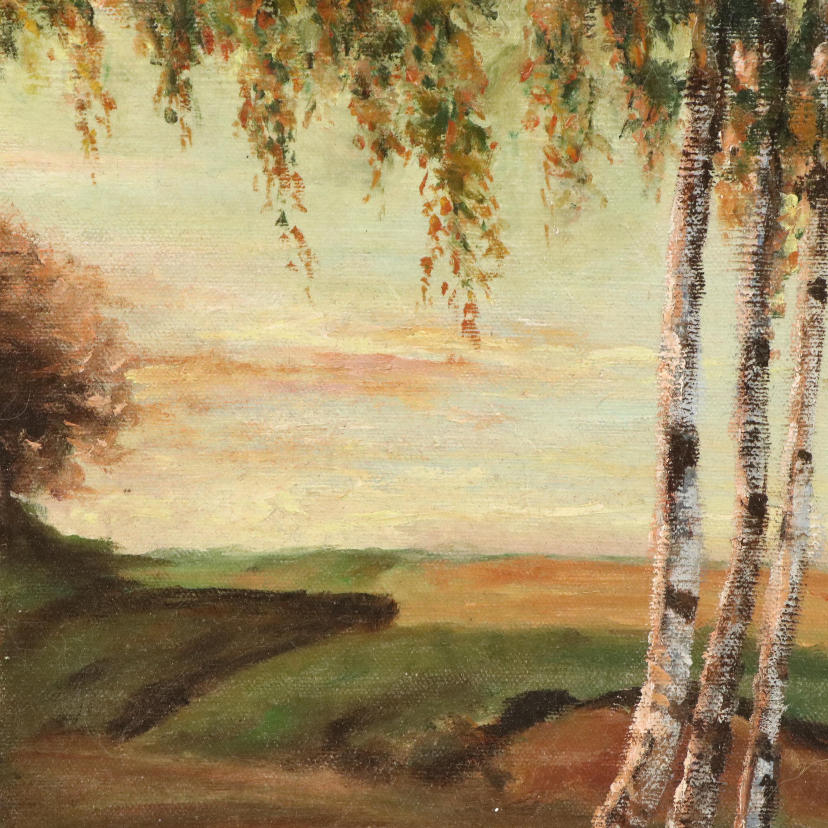 Adolph Robert Shulz Oil Landscape Painting, Circa 1971