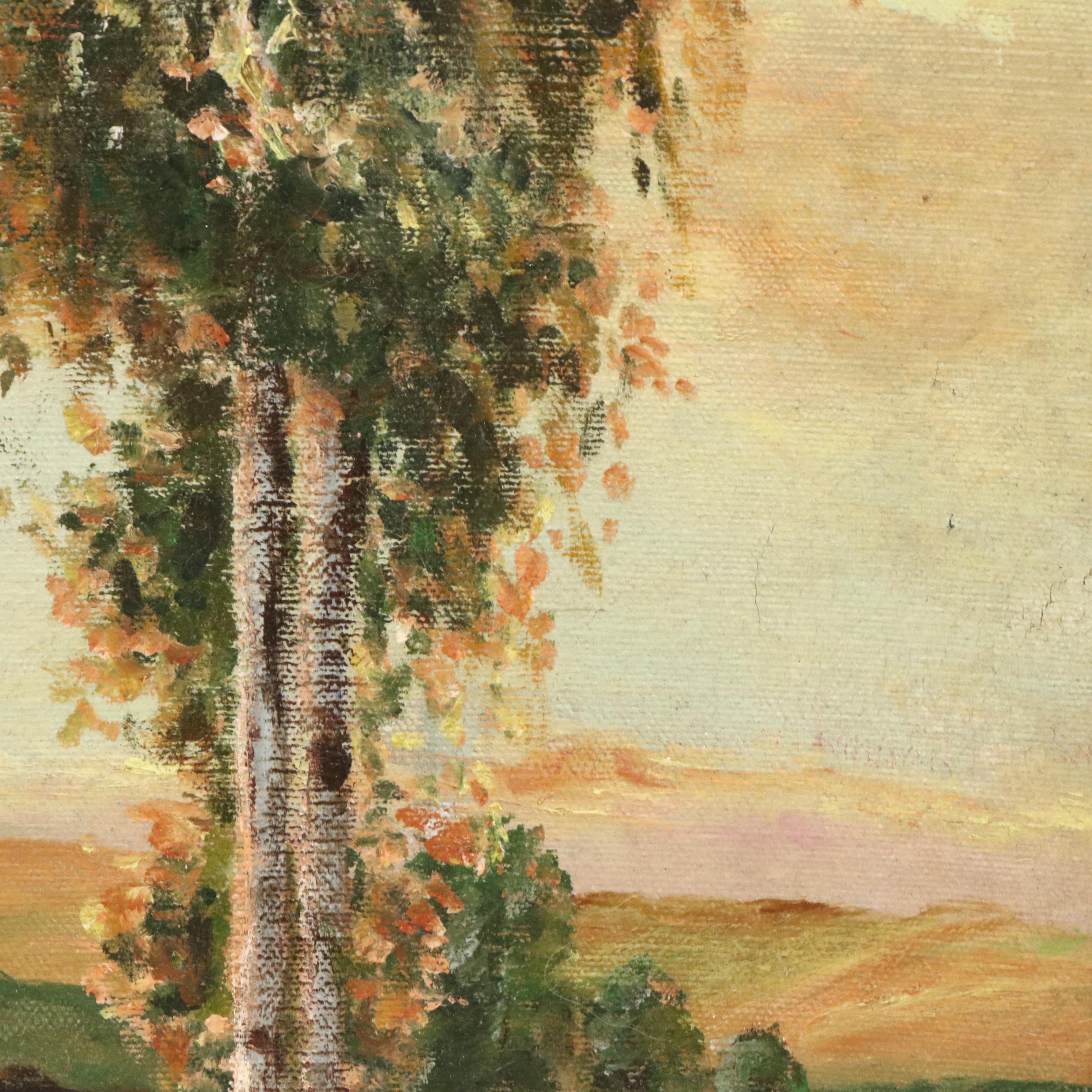 Adolph Robert Shulz Oil Landscape Painting, Circa 1971