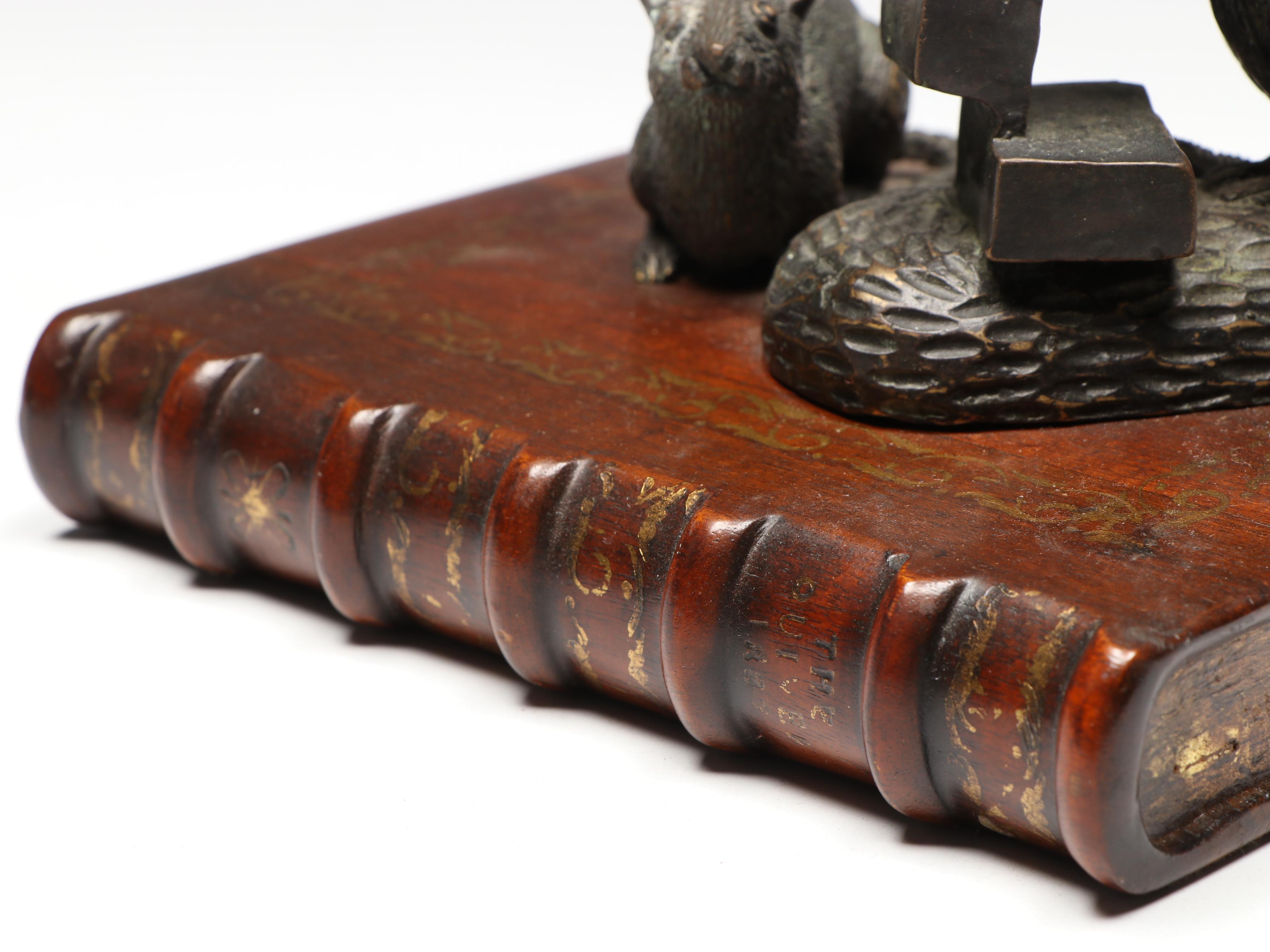 Baker Bronze Mice on Faux Book