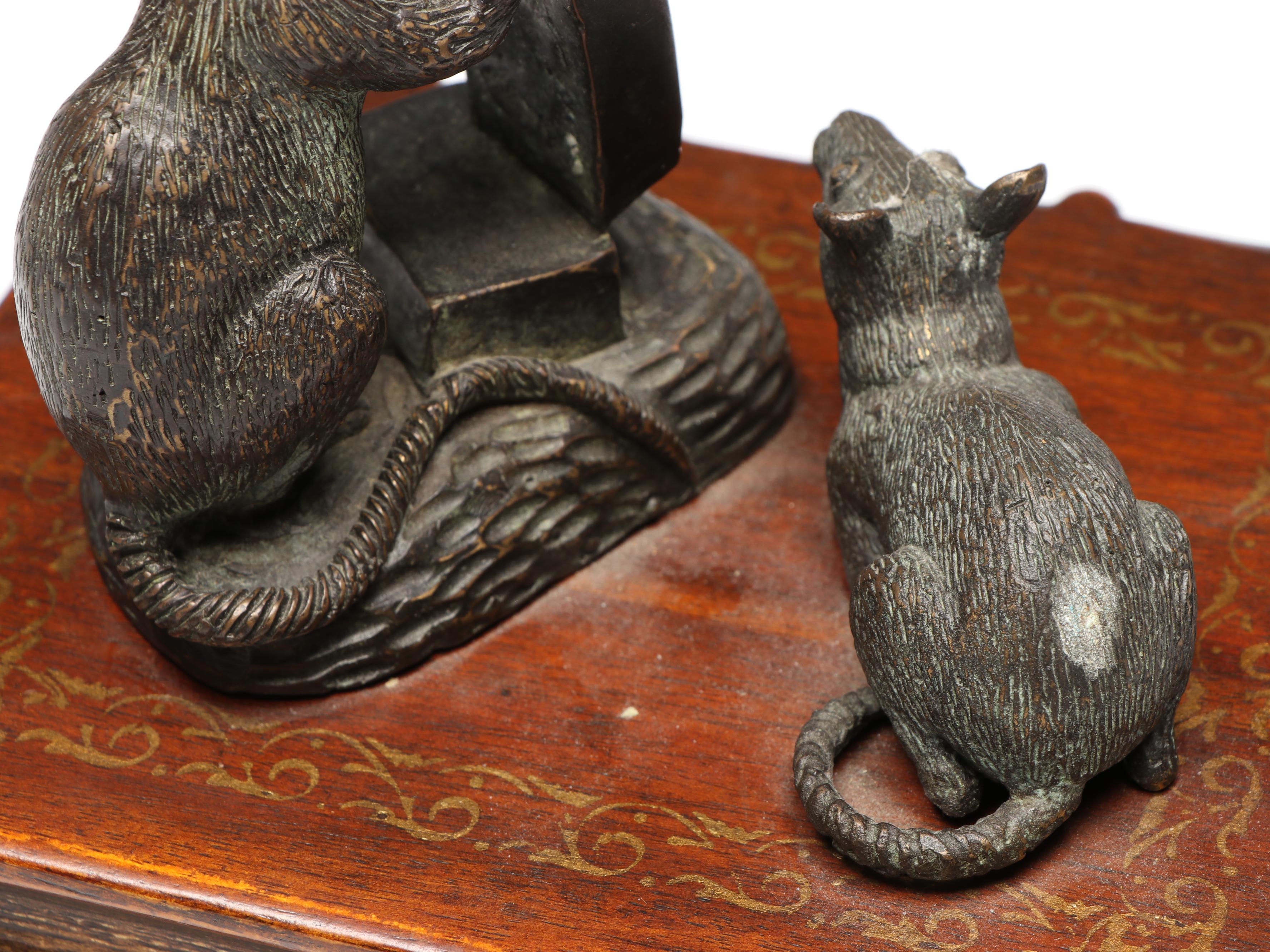 Baker Bronze Mice on Faux Book