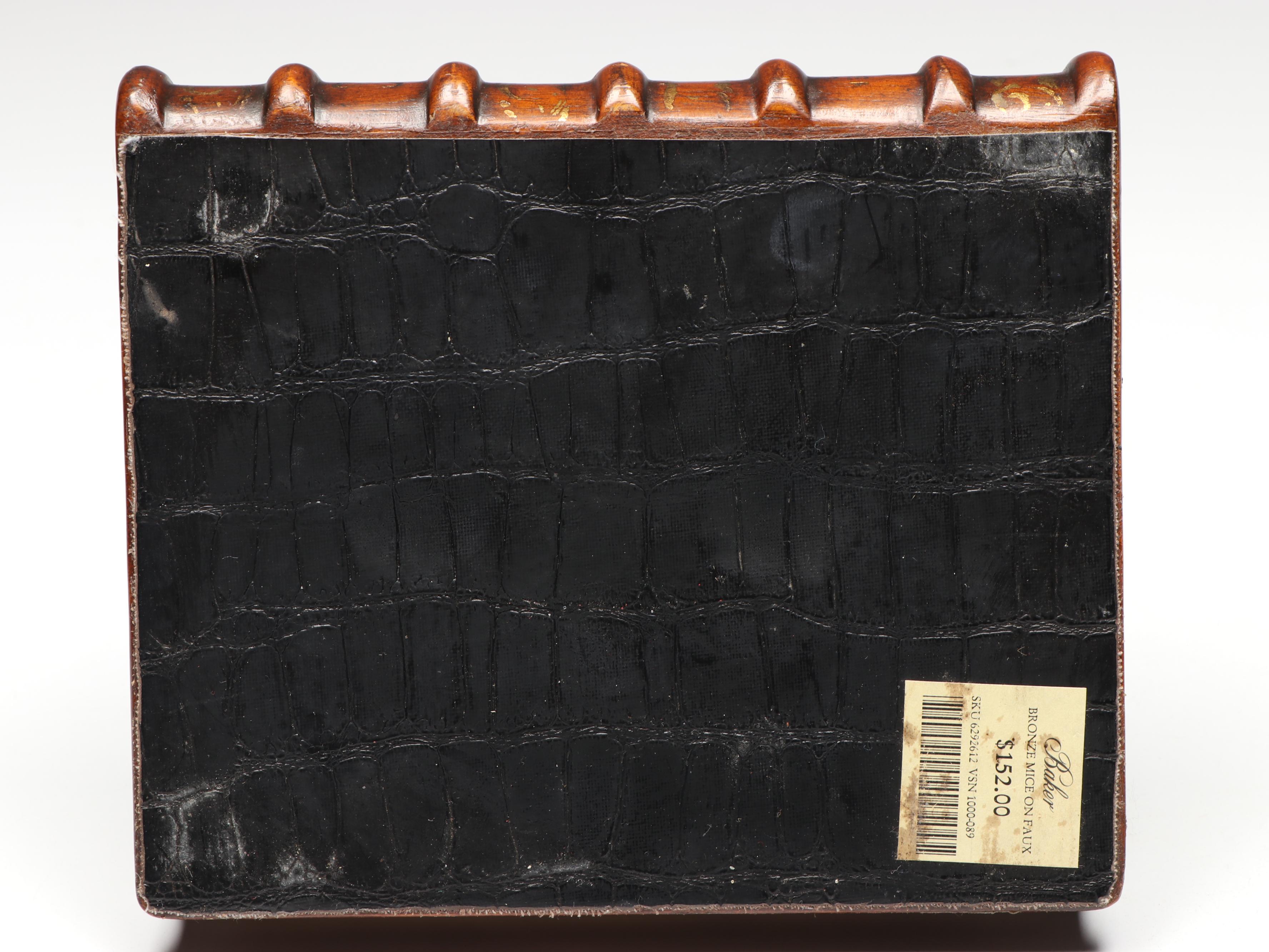 Baker Bronze Mice on Faux Book