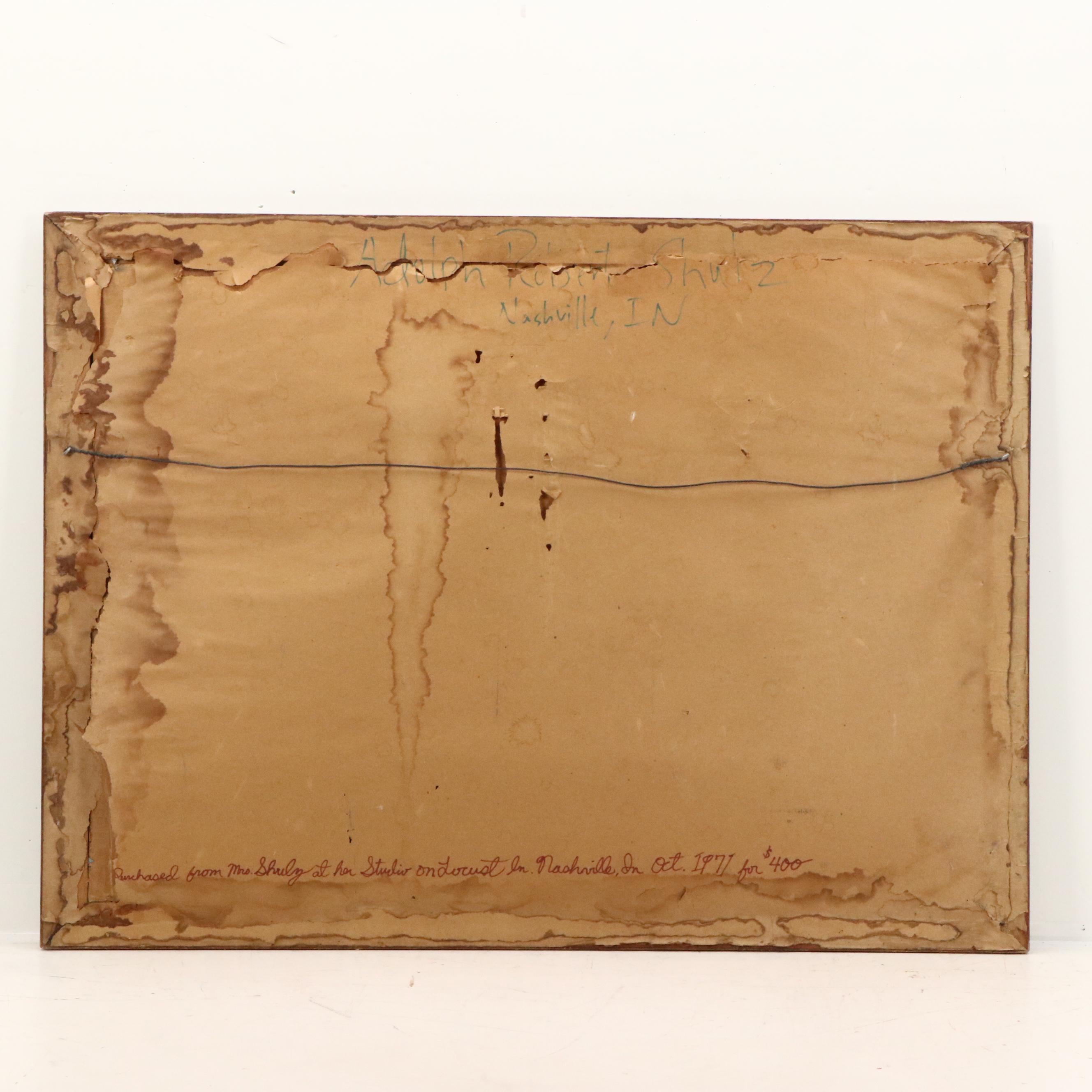 Adolph Robert Shulz Oil Landscape Painting, Circa 1971