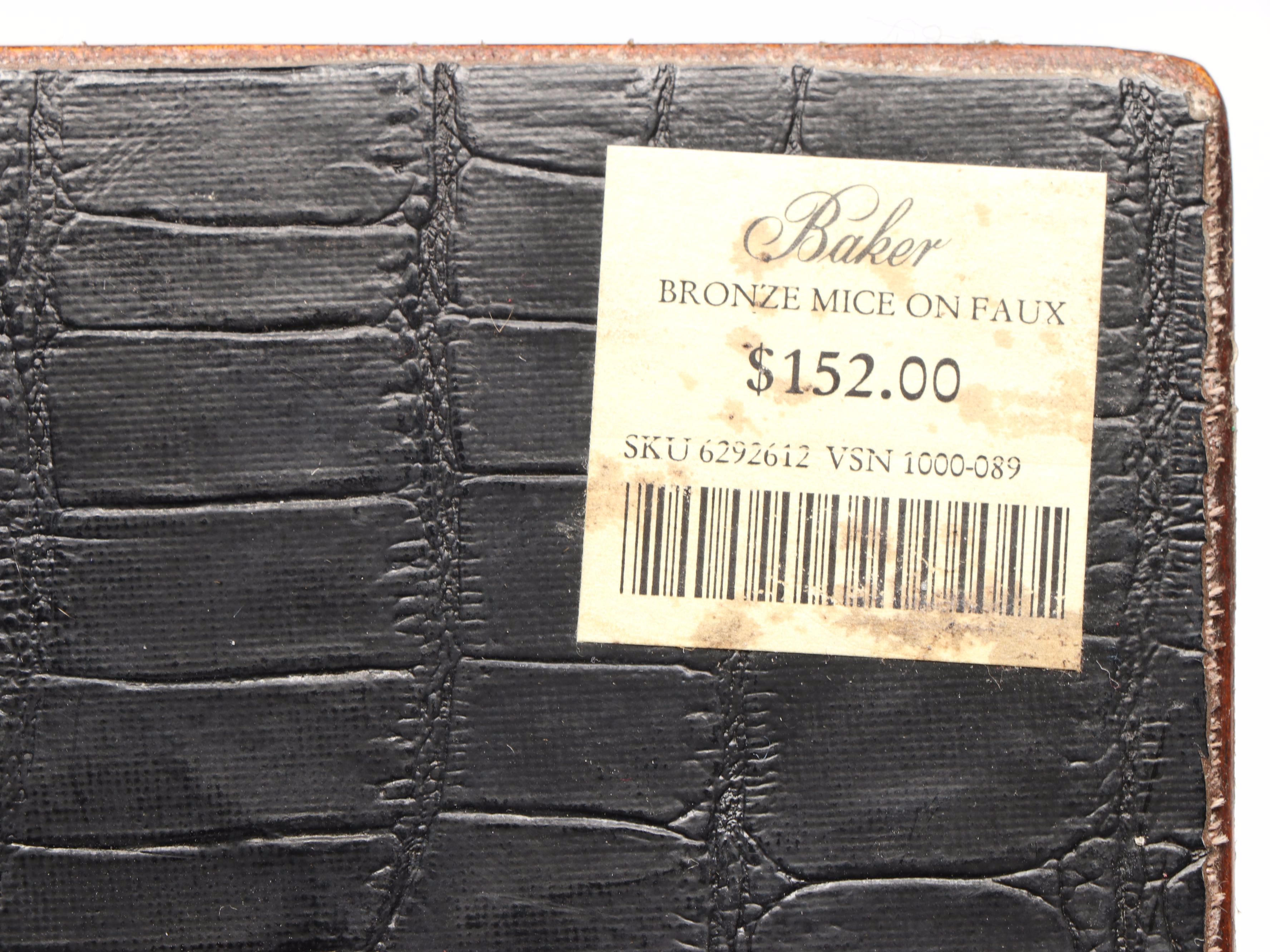 Baker Bronze Mice on Faux Book