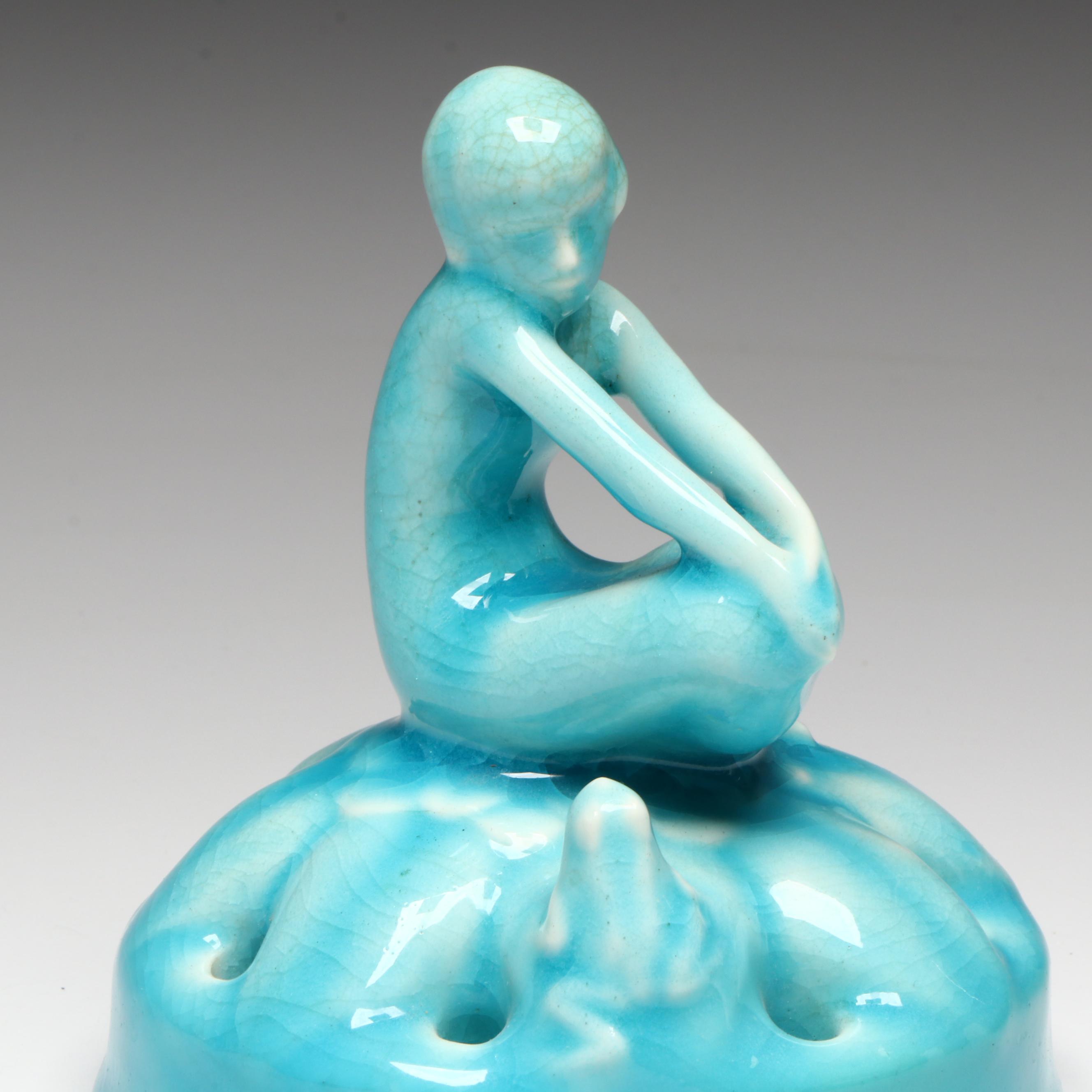 Rookwood Pottery Little Girl and Frog Flower Frog, 1926