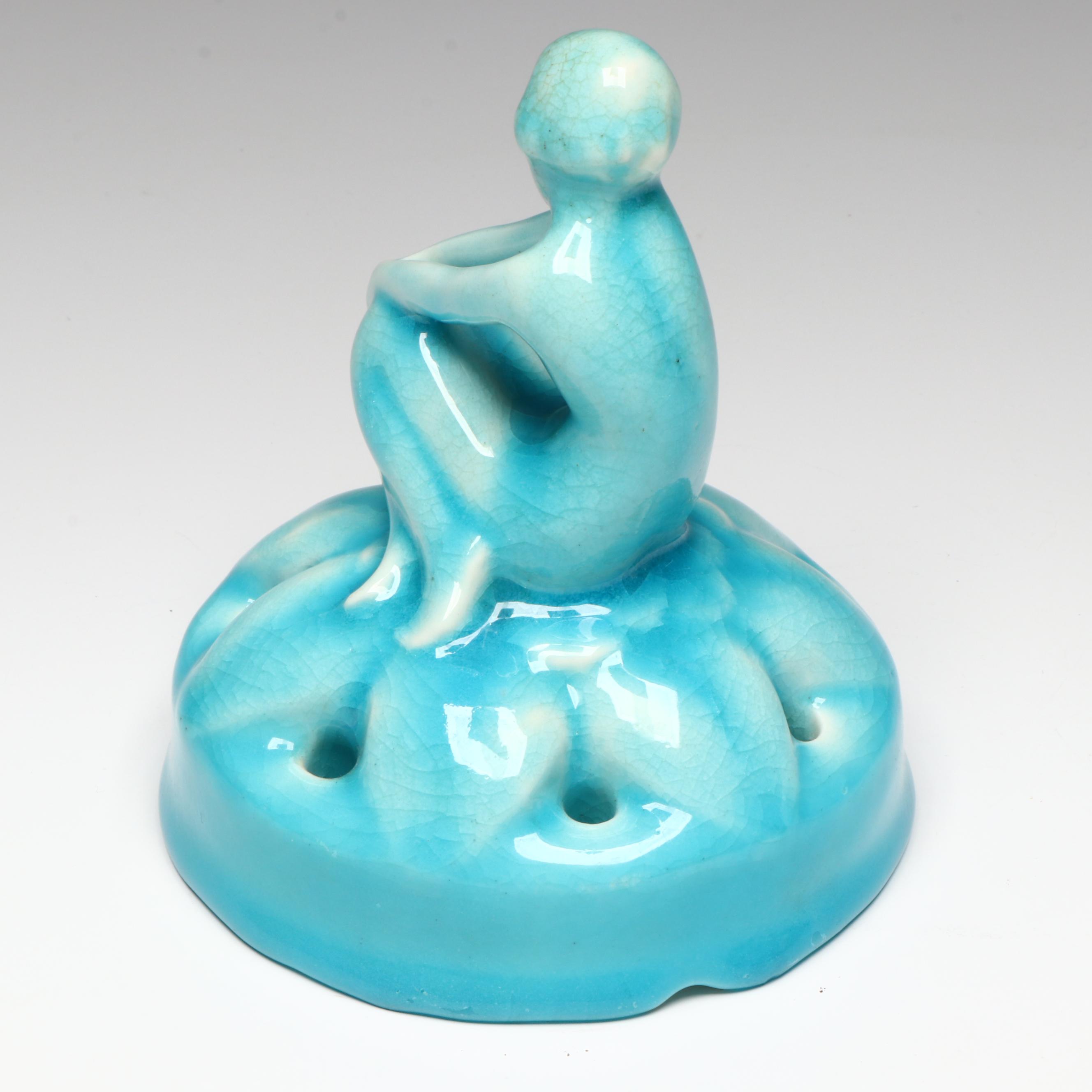 Rookwood Pottery Little Girl and Frog Flower Frog, 1926