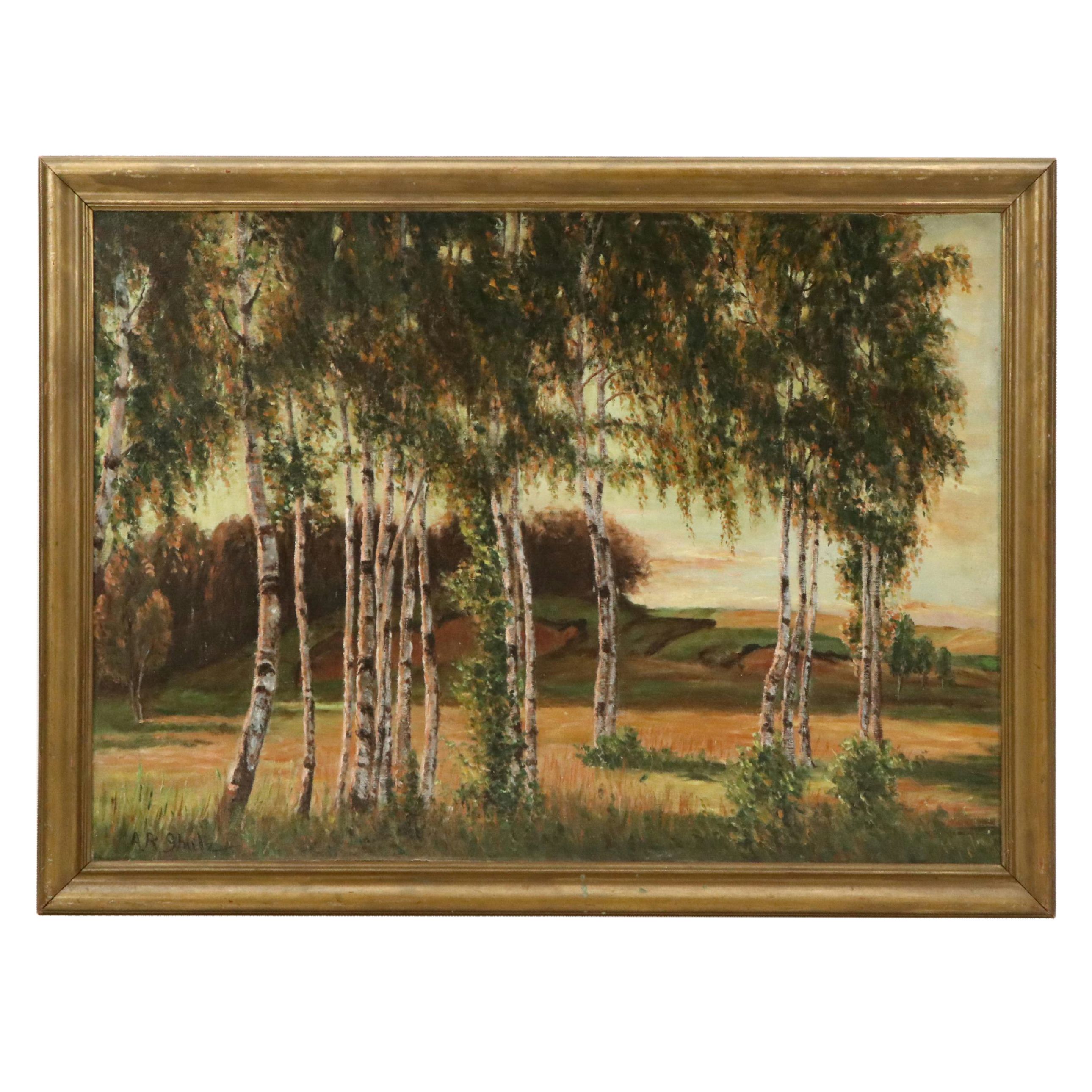 Adolph Robert Shulz Oil Landscape Painting, Circa 1971