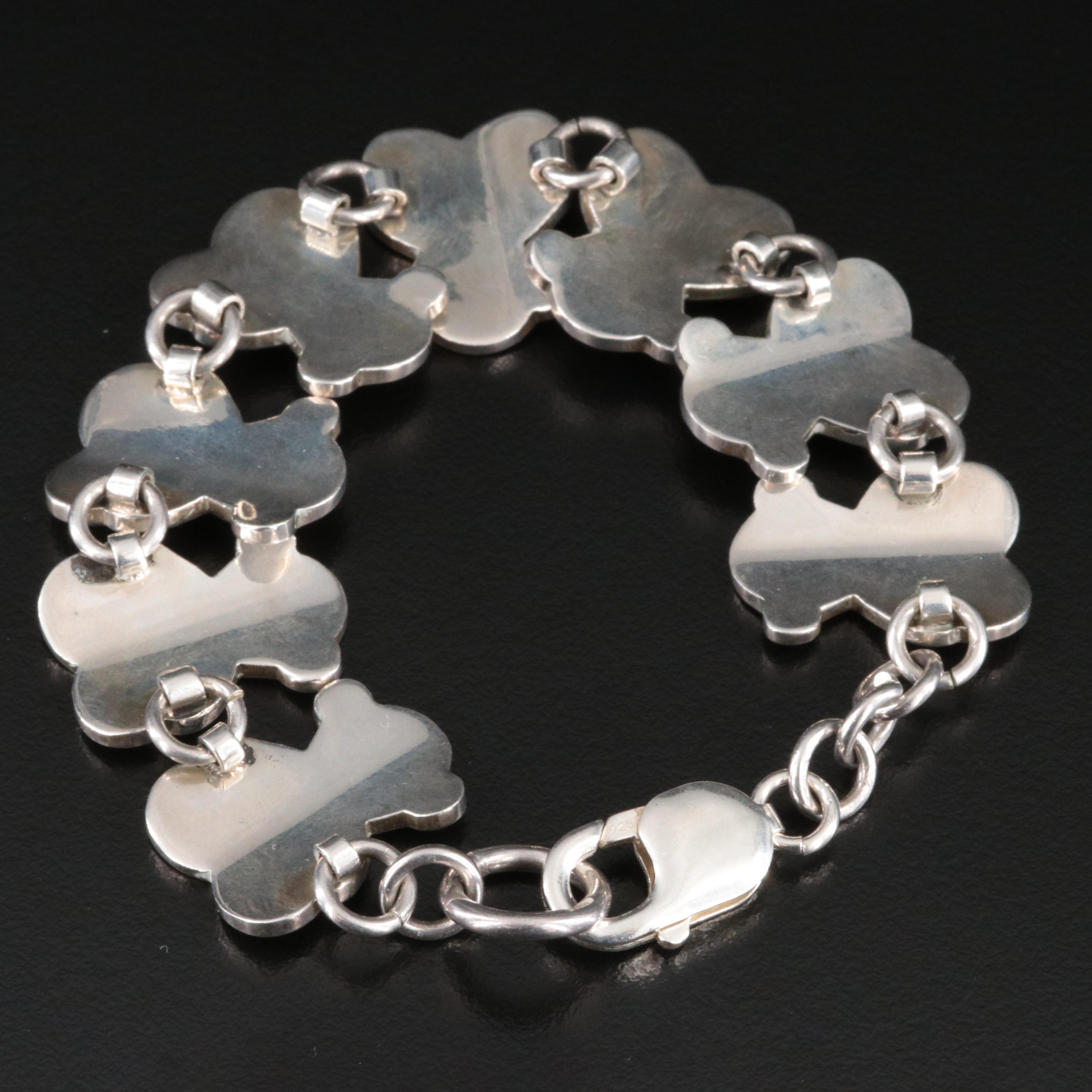 Sterling Bear Link Bracelet
