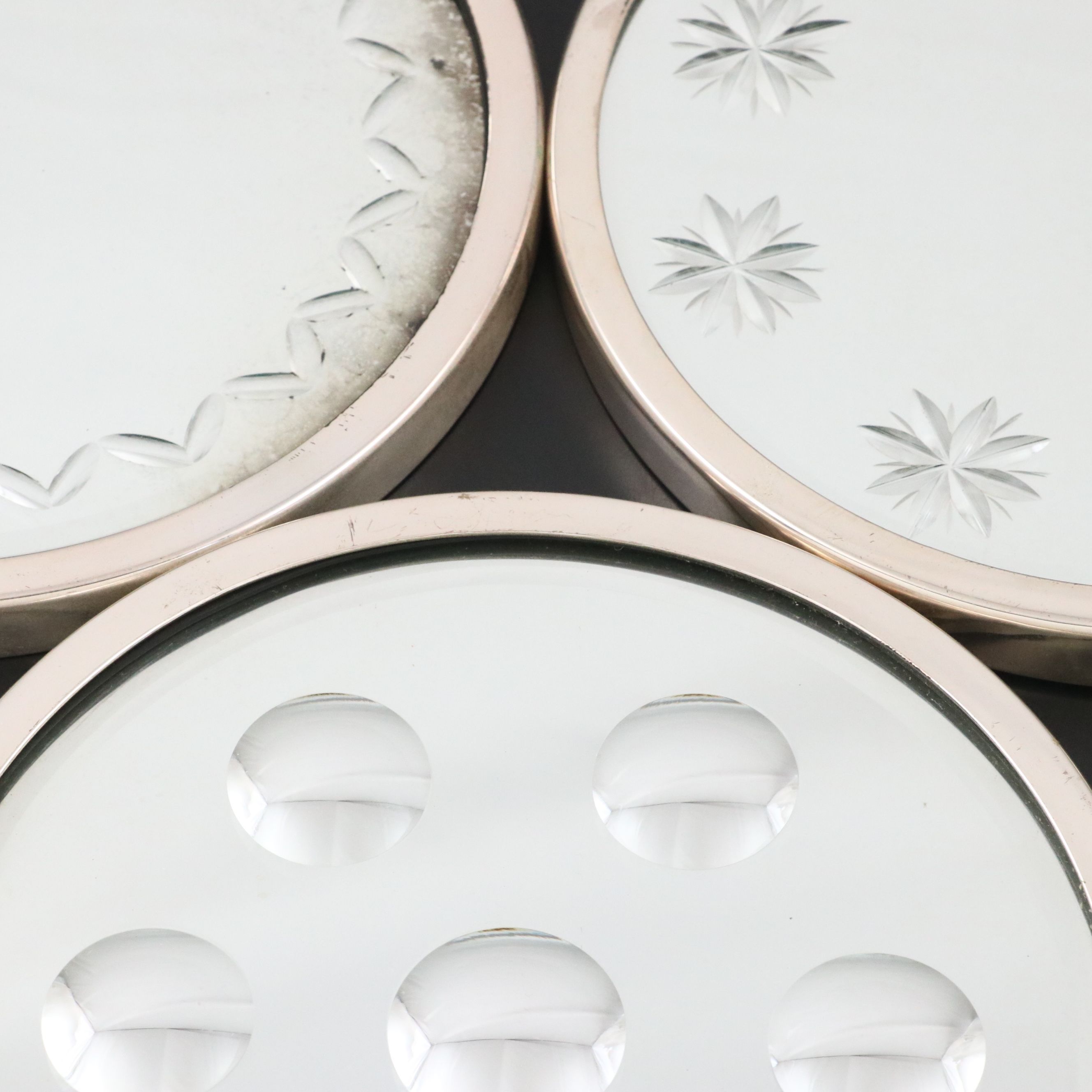 Two's Company Patterned Round Wall Mirrors