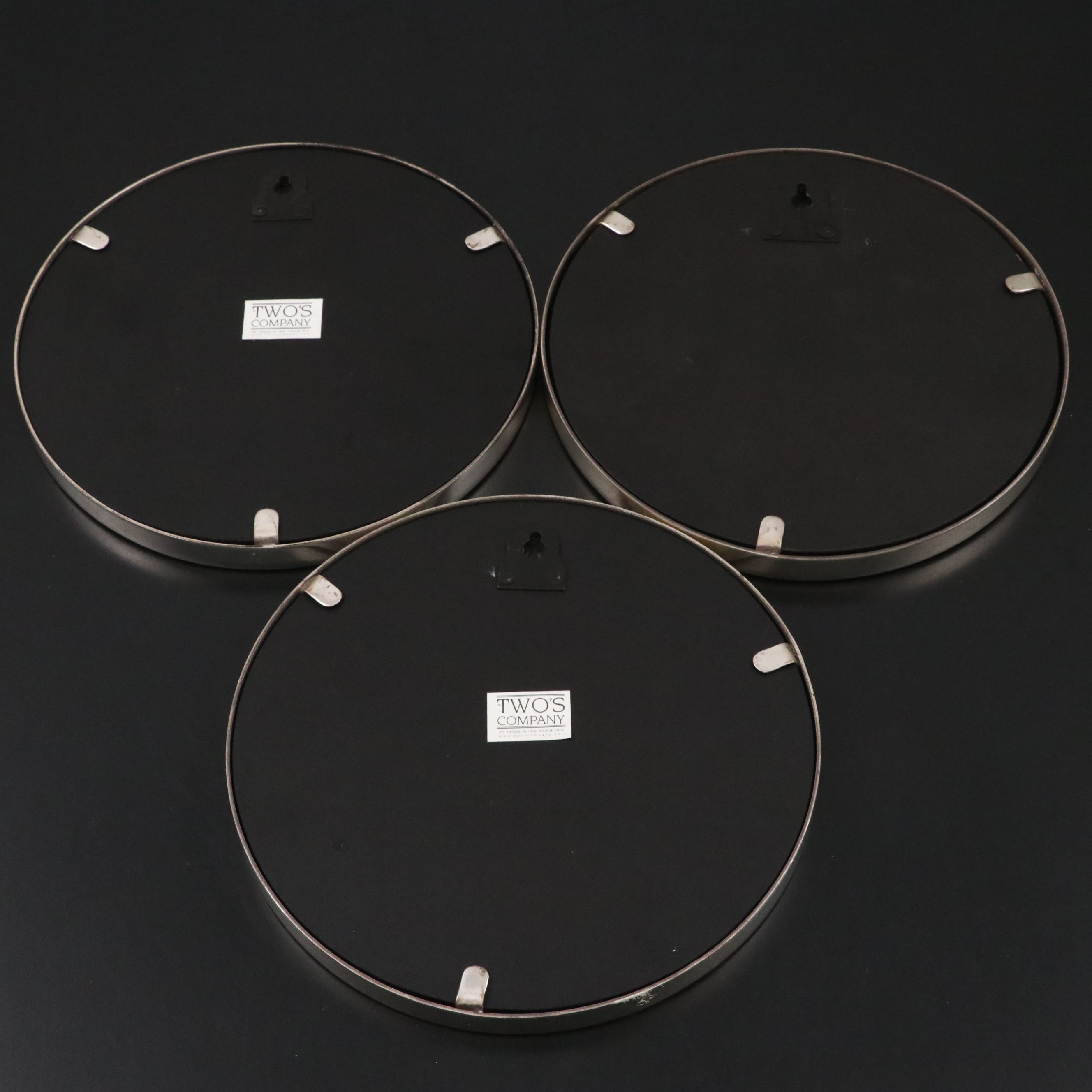 Two's Company Patterned Round Wall Mirrors