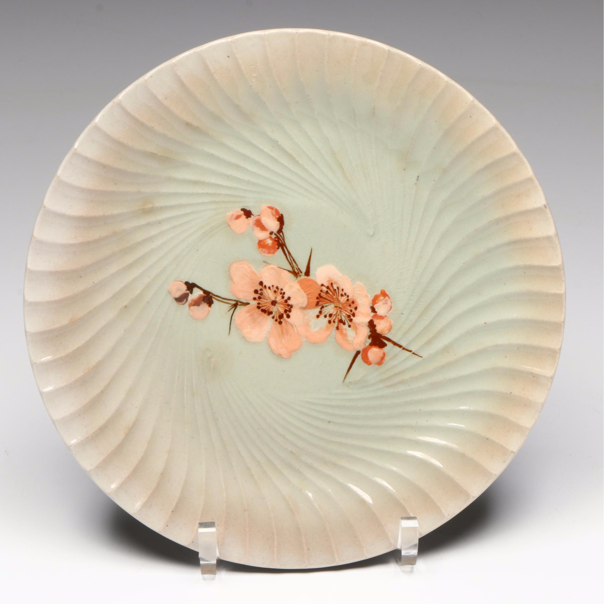 Rookwood Pottery Hand-Painted Peach Blossoms Plate, 1887