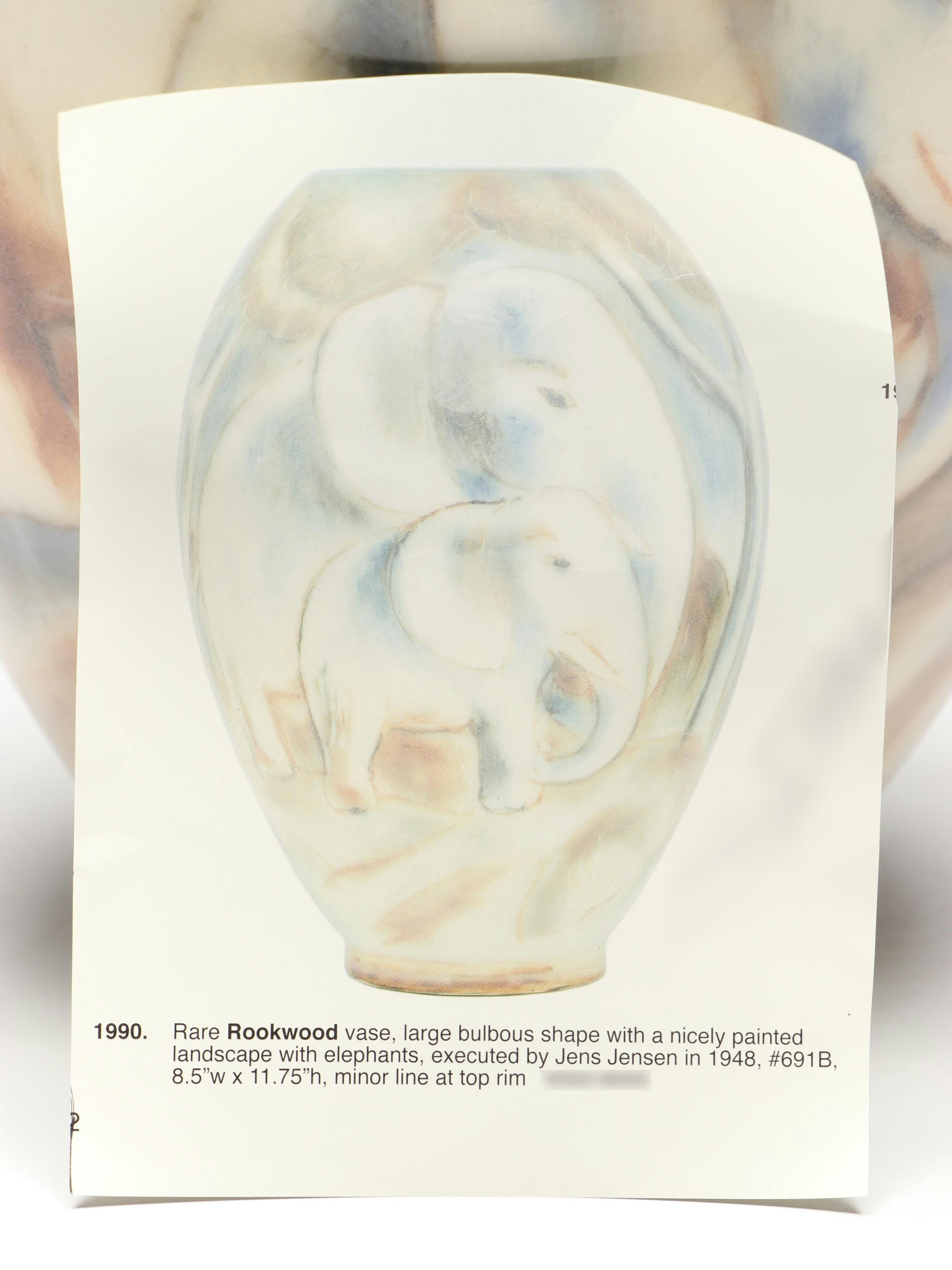 Jens Jensen for Rookwood Pottery Elephant Vase, 1948